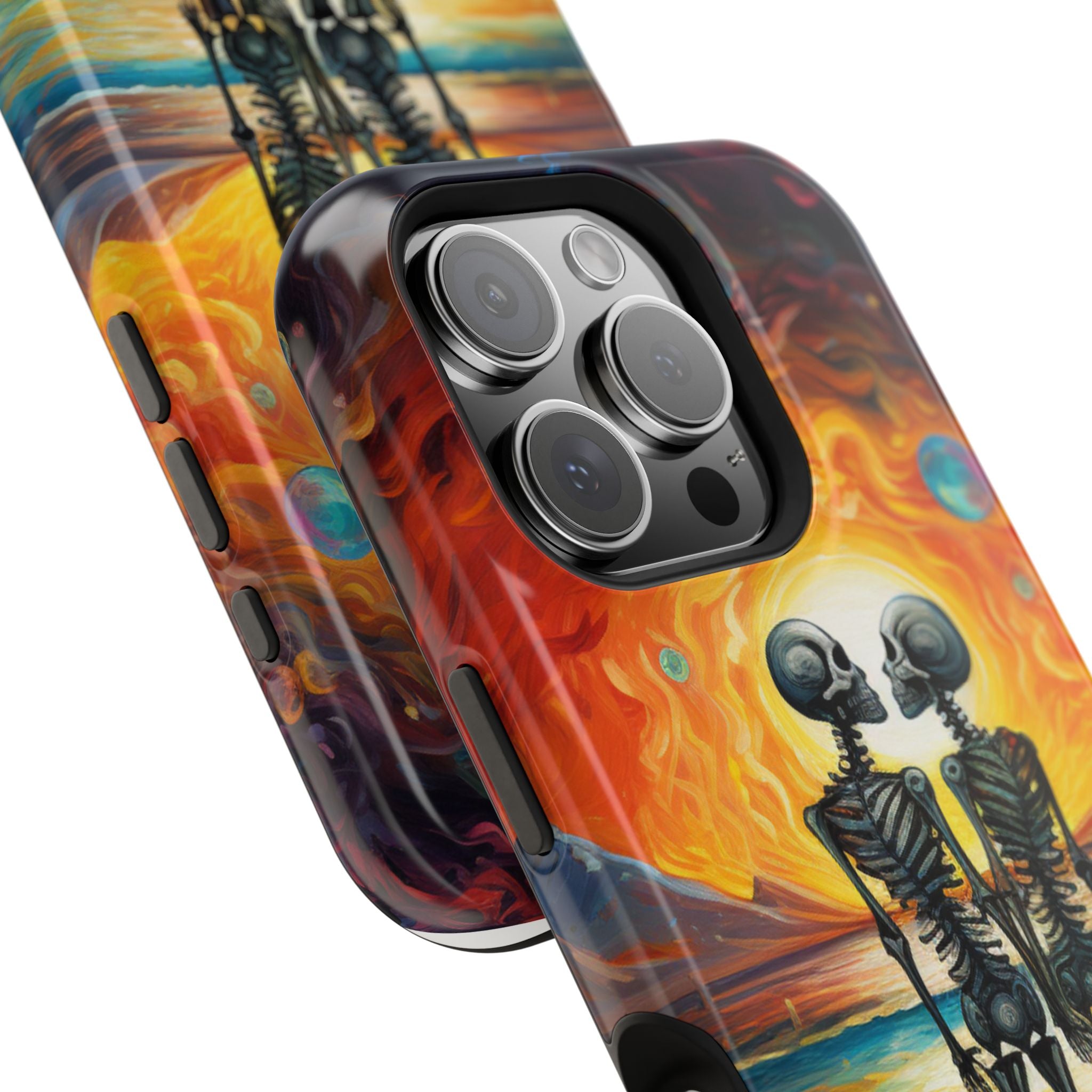 Skeleton Couple Sunset Phone Case | Magnetic Impact-Resistant Case