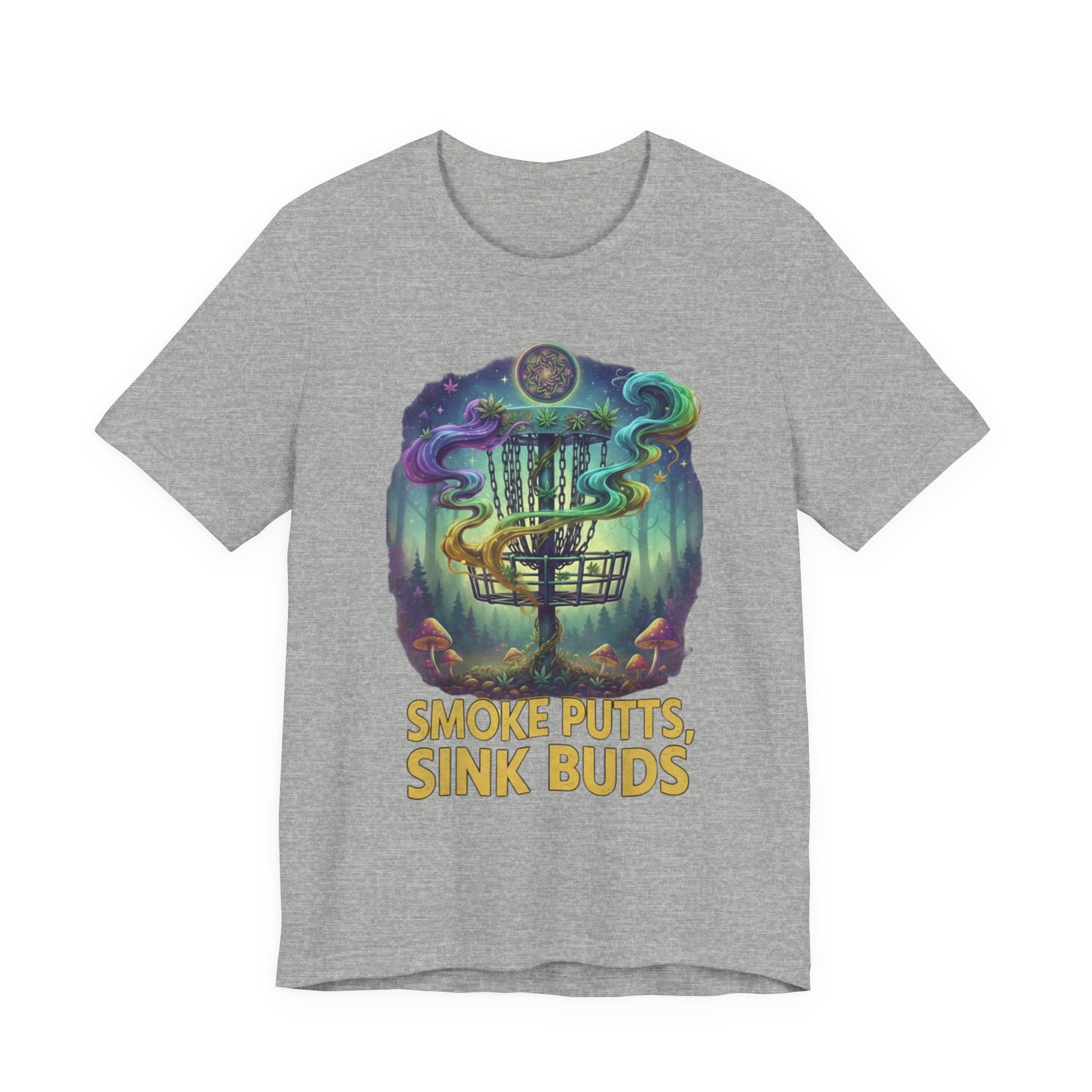 Smoke Putts Disc Golf T-Shirt, Stoner 420 Graphic Tee, Unisex Jersey Short Sleeve Tee for Smokers, , Gift for Stoners, Weed Frolph,