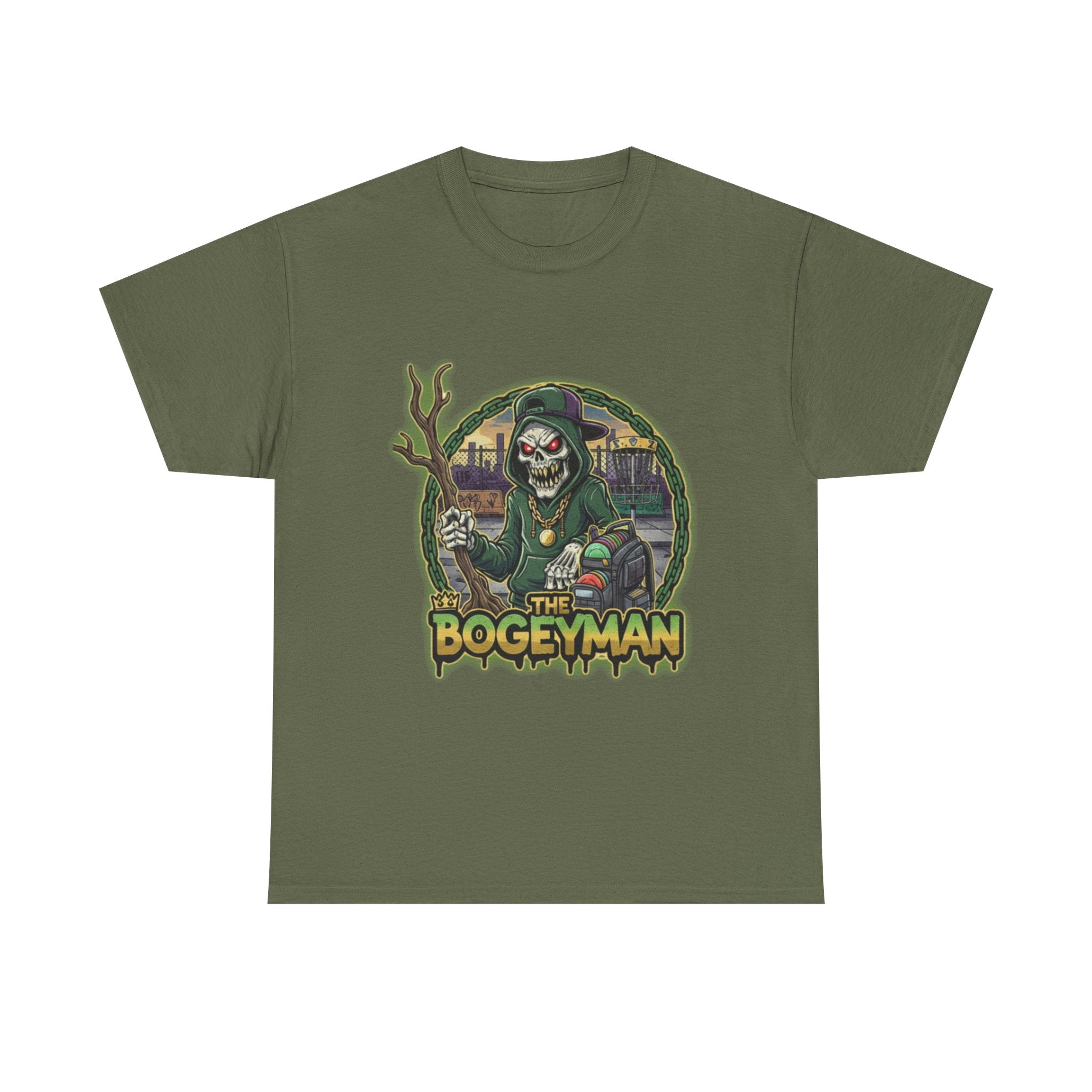 Bogeyman Disc Golf Tee. Unisex Heavy Cotton Tee, Horror T-Shirt, Halloween Costume, Spooky Gift, Graphic Tee for Ghost Lovers, Frolph