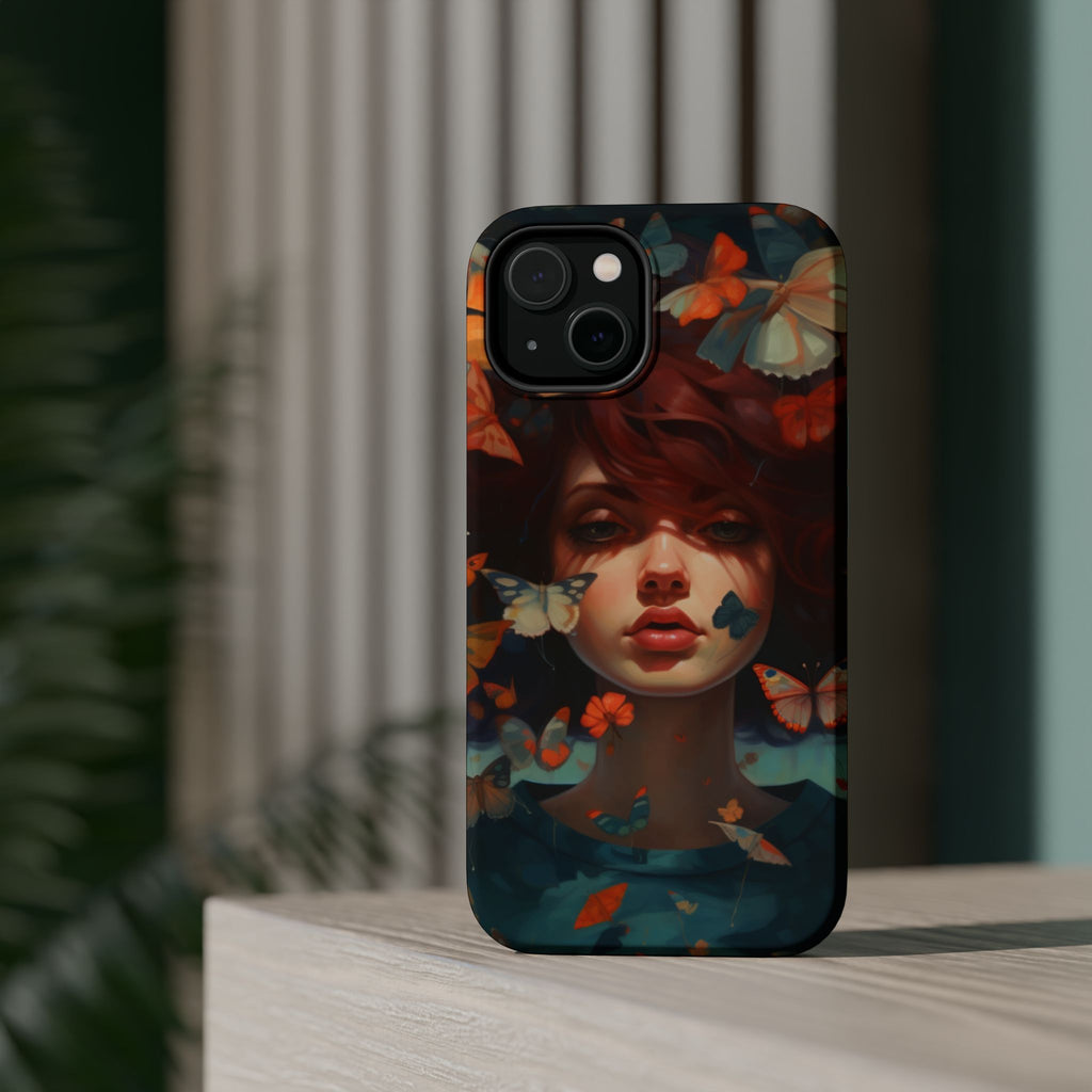 Artistic Butterfly Portrait Phone Case for iPhone & Android — Magnetic Impact-Resistant