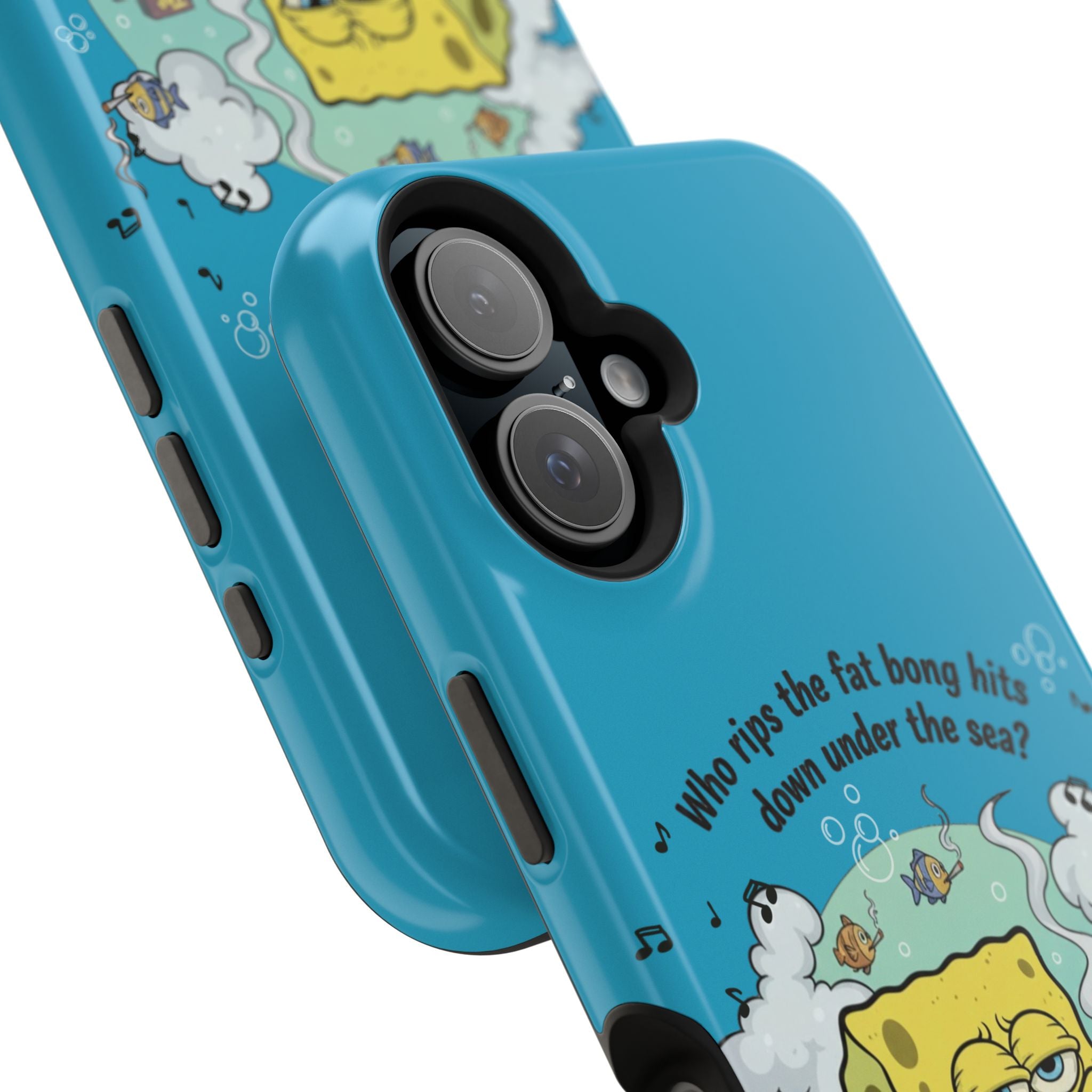 Cartoon Sponge Character with Surfboard & Beach Bong Art- Magnetic Impact-Resistant Phone Case for iPhone & Android
