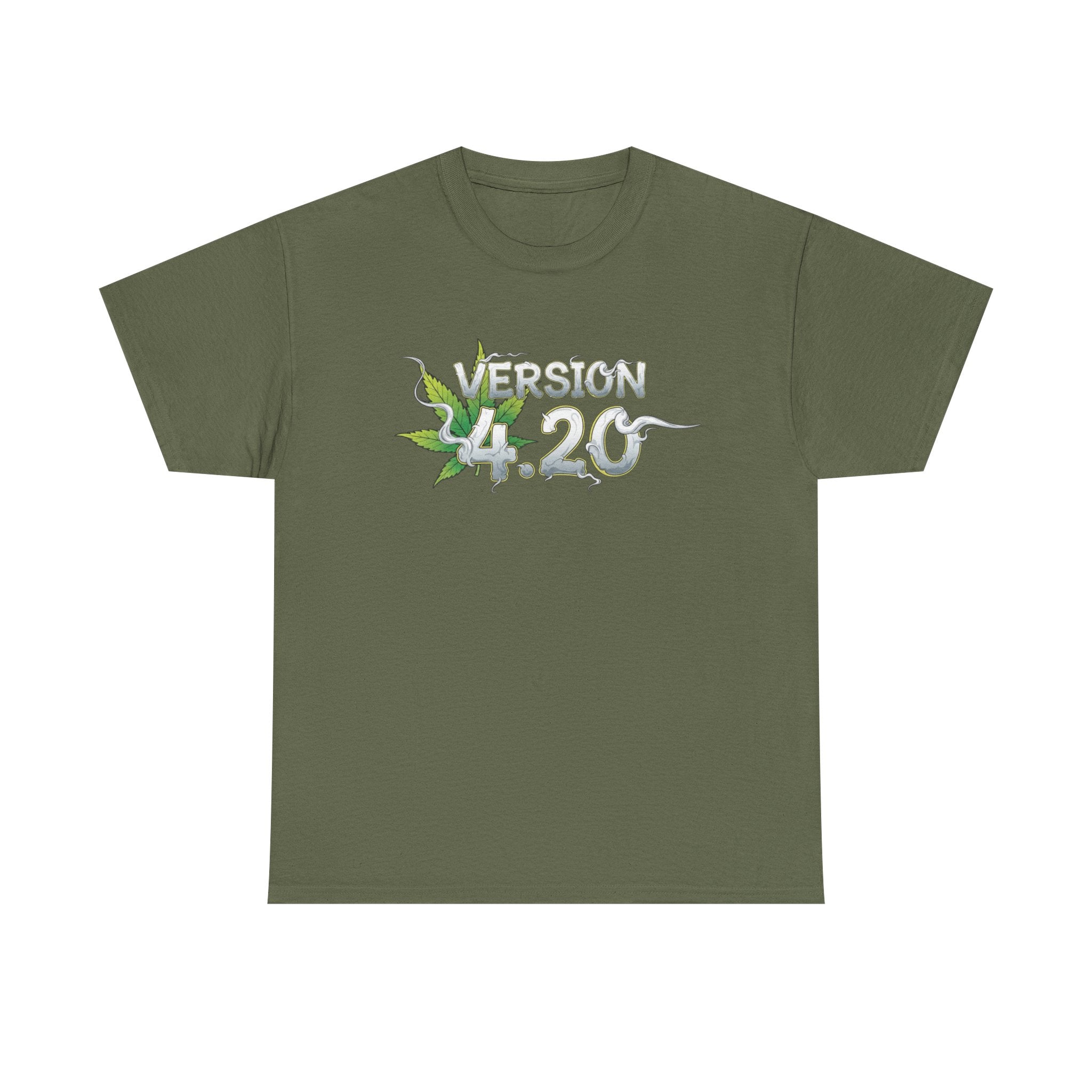 Version 4.20- Leaf Smoke Design T-Shirt | Stoner Humor Tee
