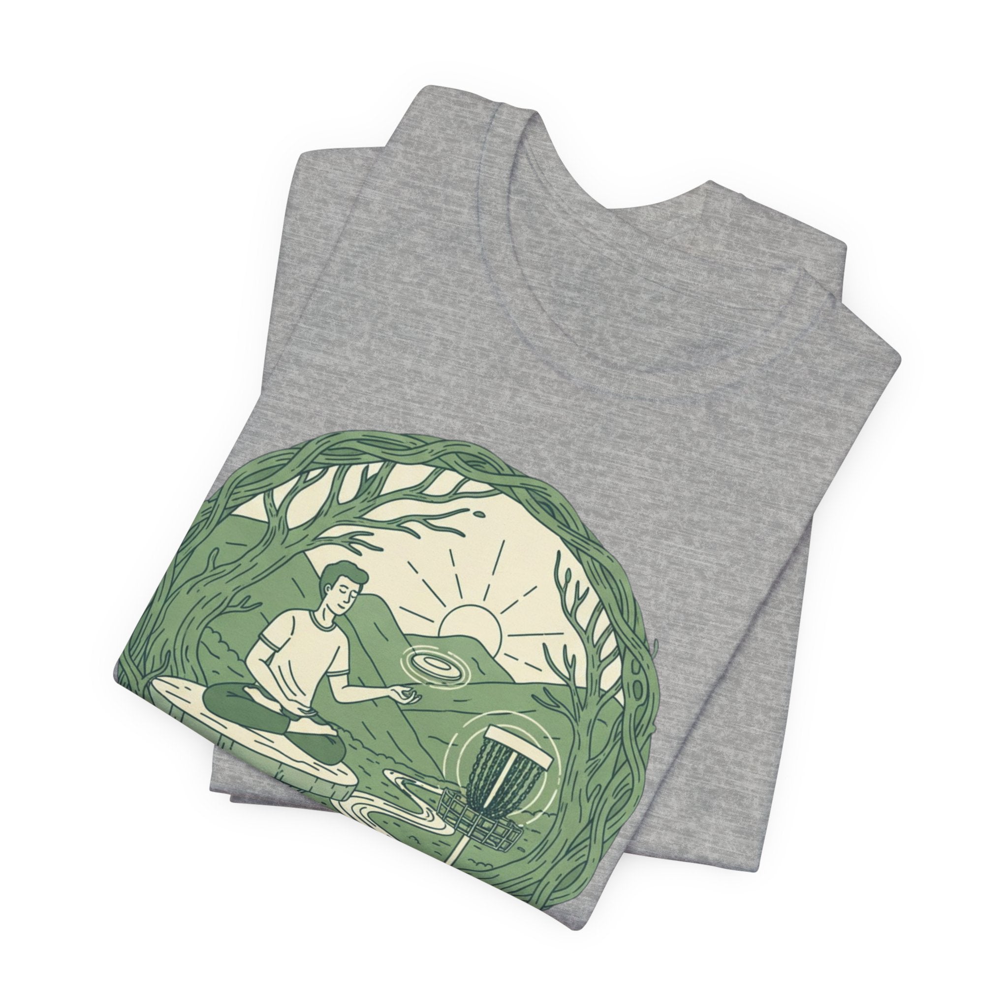 Zen Disc Golf Unisex Tee, Relaxed Fit T-Shirt for Nature Lovers, Gift for Mindfulness Practitioners, Bohemian Vibes, Stoner vibes