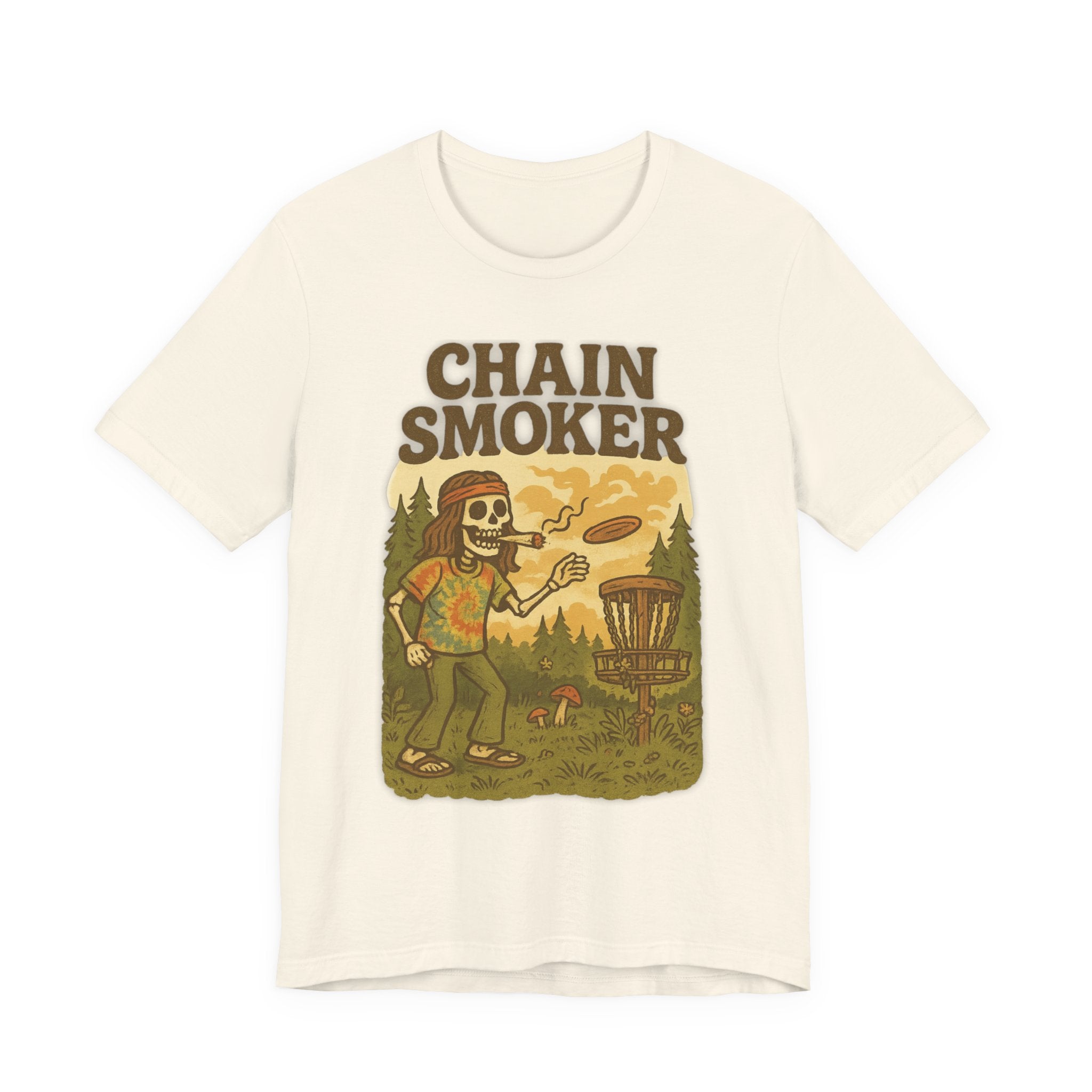 Chain Smoker Graphic Tee, Funny Tee, Short Sleeve Shirt, Outdoor stoner Apparel, Gift for Smokers, Summer Vibes, Disc golf, Frolph 420 weed