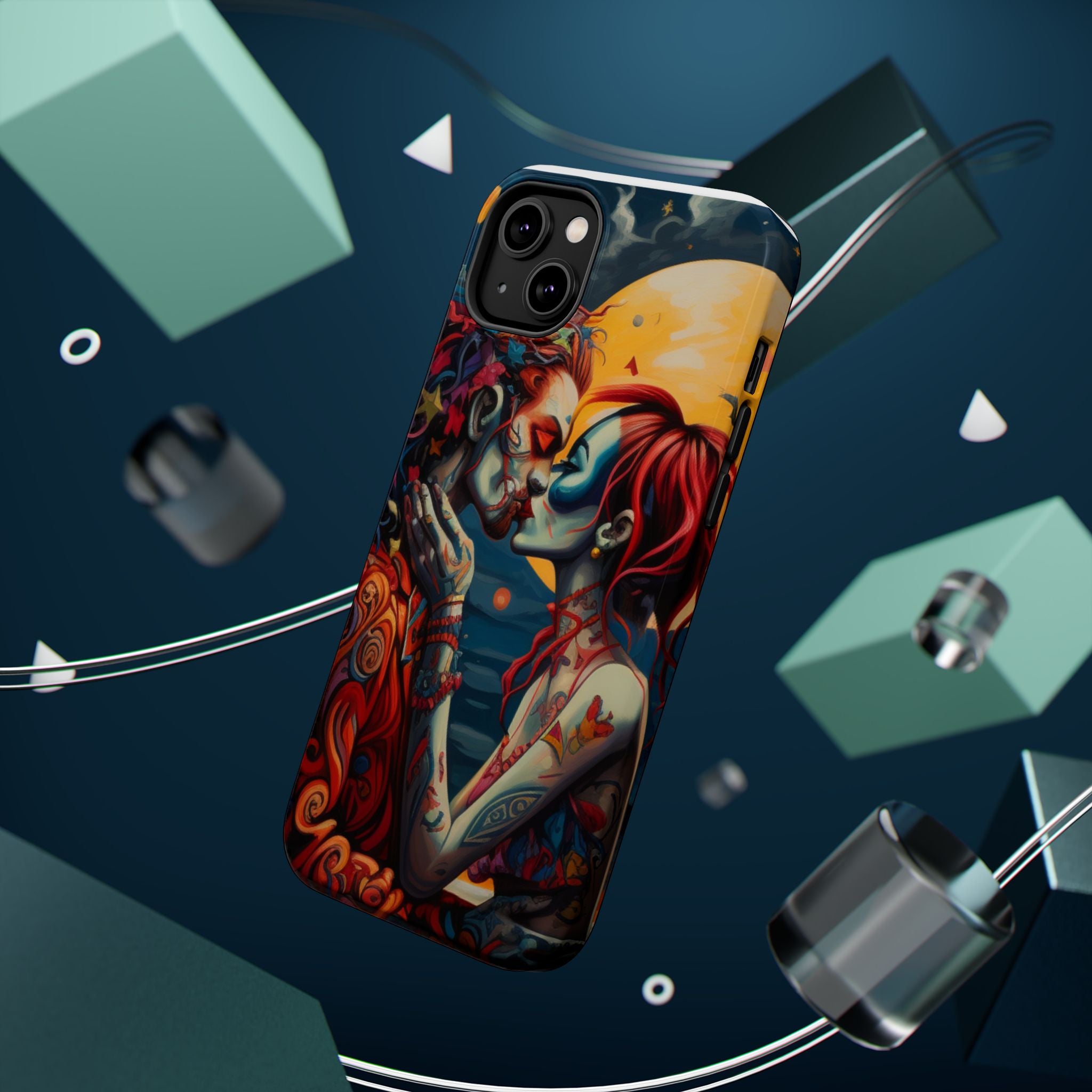Day of the Dead Romantic Skull Couple Magnetic Impact-Resistant Phone Case for iPhone and Android
