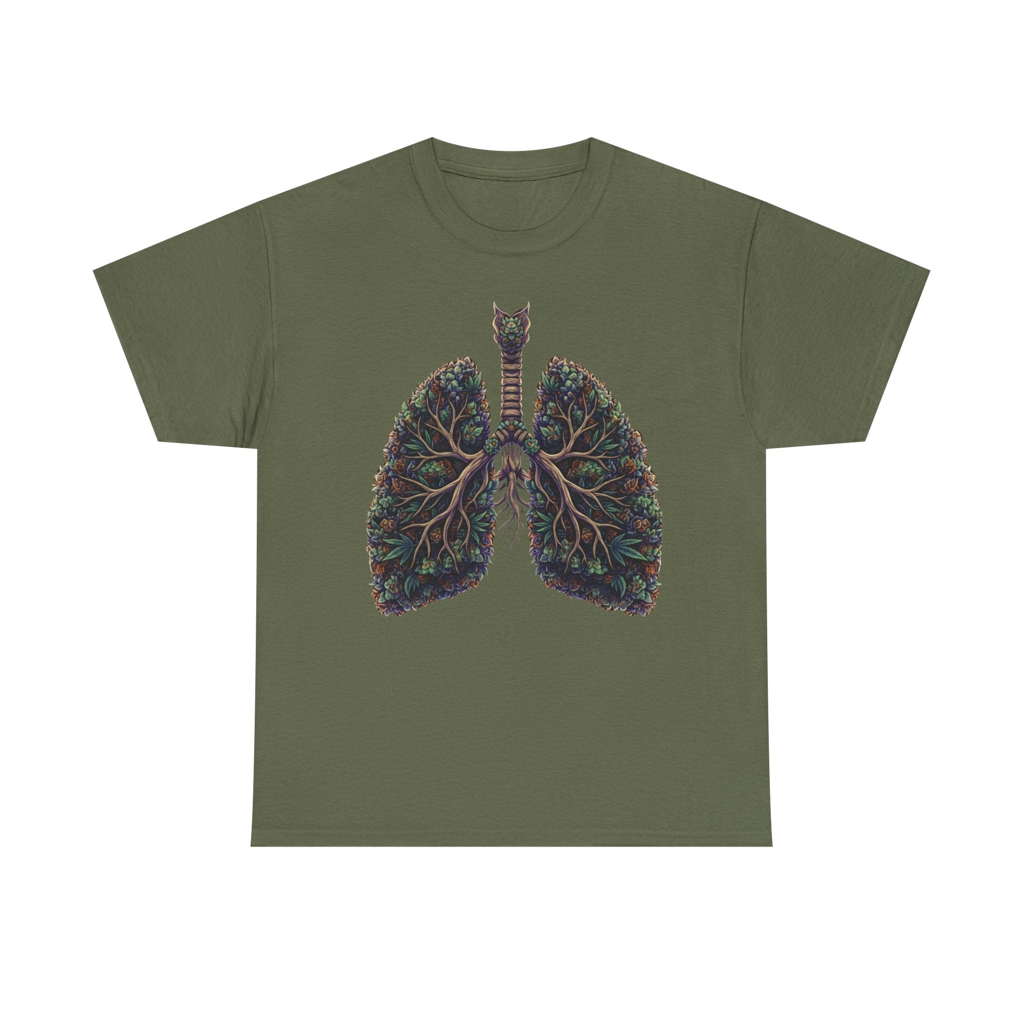 420 Lungs Illustration Tee | Botanical Respiratory Anatomy Shirt