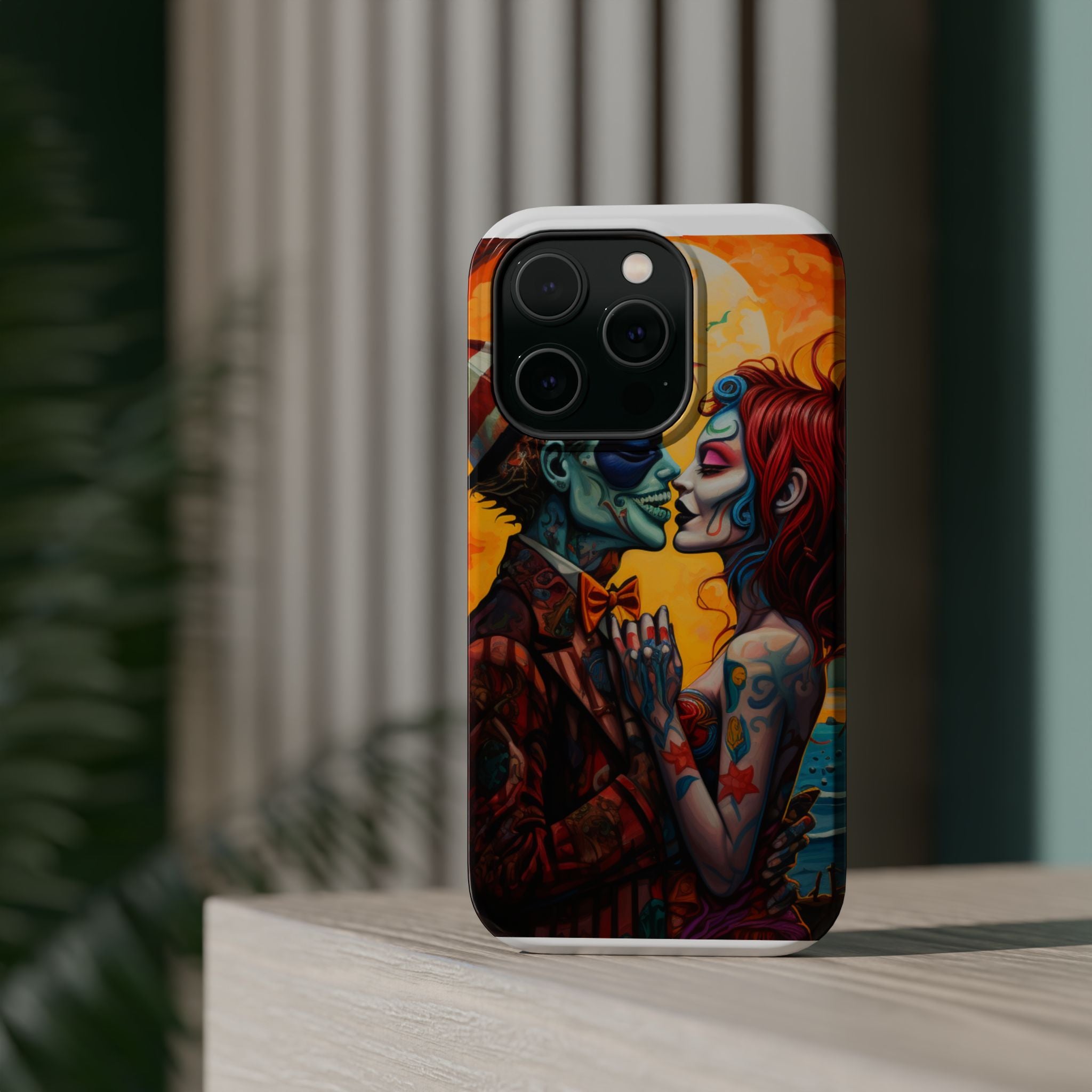 Magnetic Phone Cases - Spooky Lovers Art, Halloween Gifts, Unique Phone Covers, Artistic Phone Accessories, Colorful iPhone Cases