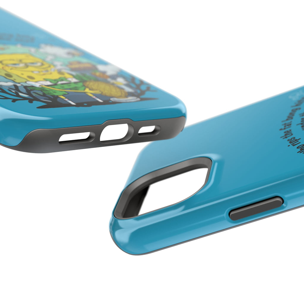 Cartoon Sponge Character with Surfboard & Beach Bong Art- Magnetic Impact-Resistant Phone Case for iPhone & Android