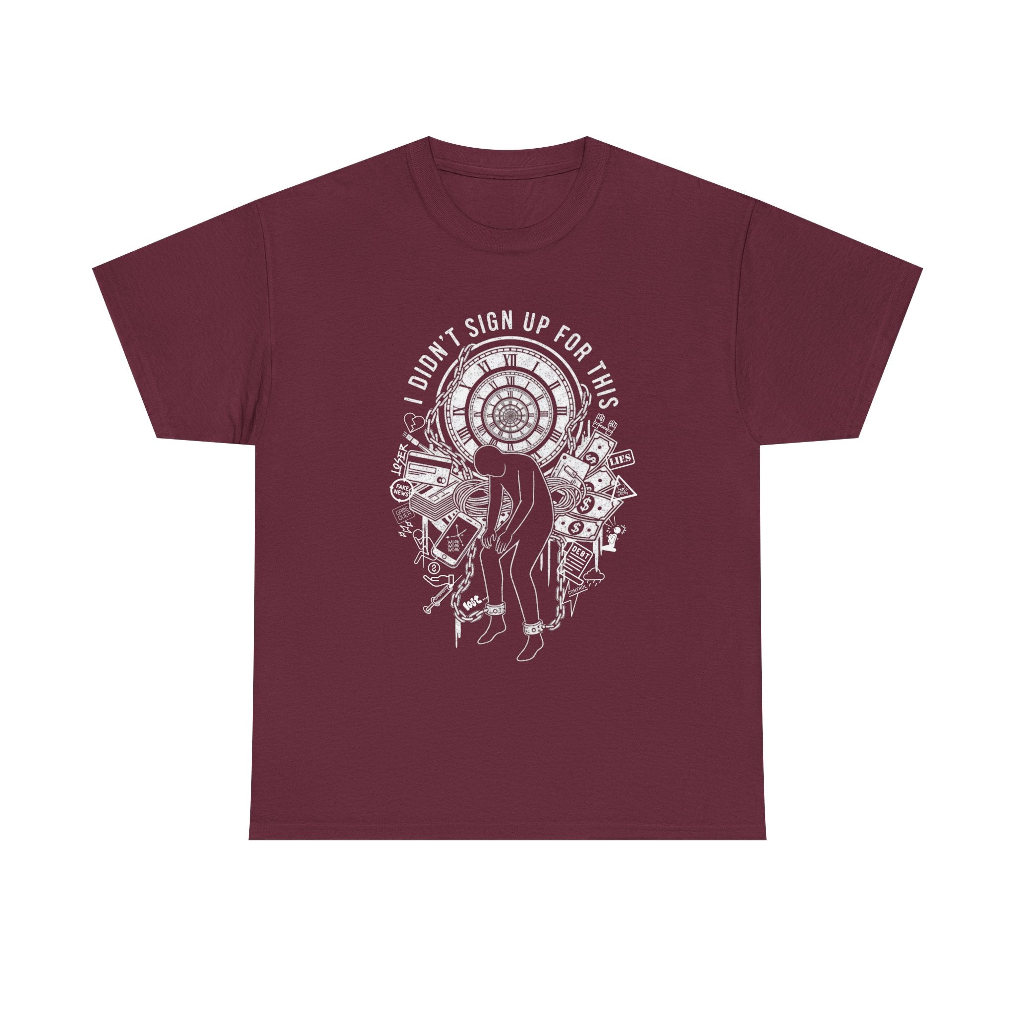 I Didnt Sign Up For This T Shirt Surreal Burnout Drowning Figure Existential Graphic Tee