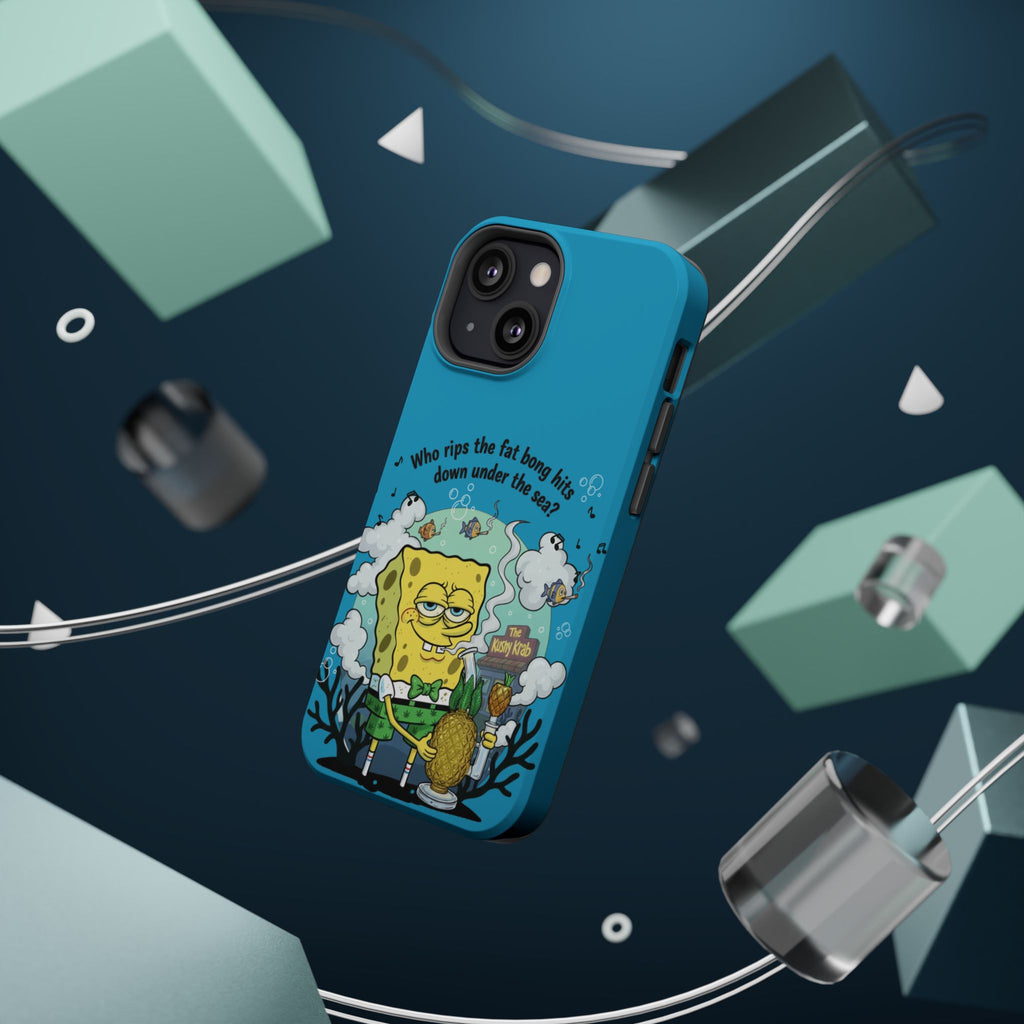 Cartoon Sponge Character with Surfboard & Beach Bong Art- Magnetic Impact-Resistant Phone Case for iPhone & Android