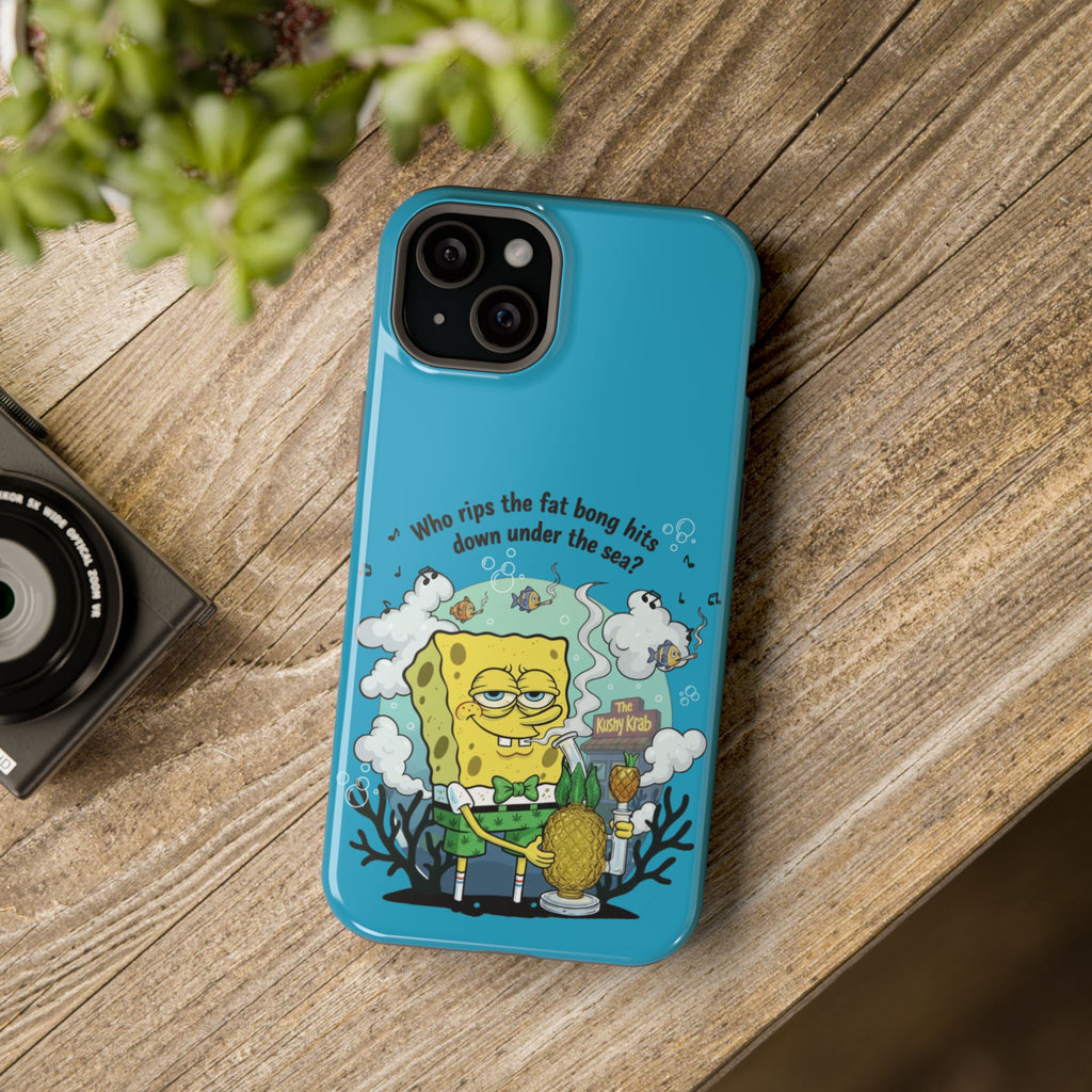 Cartoon Sponge Character with Surfboard & Beach Bong Art- Magnetic Impact-Resistant Phone Case for iPhone & Android