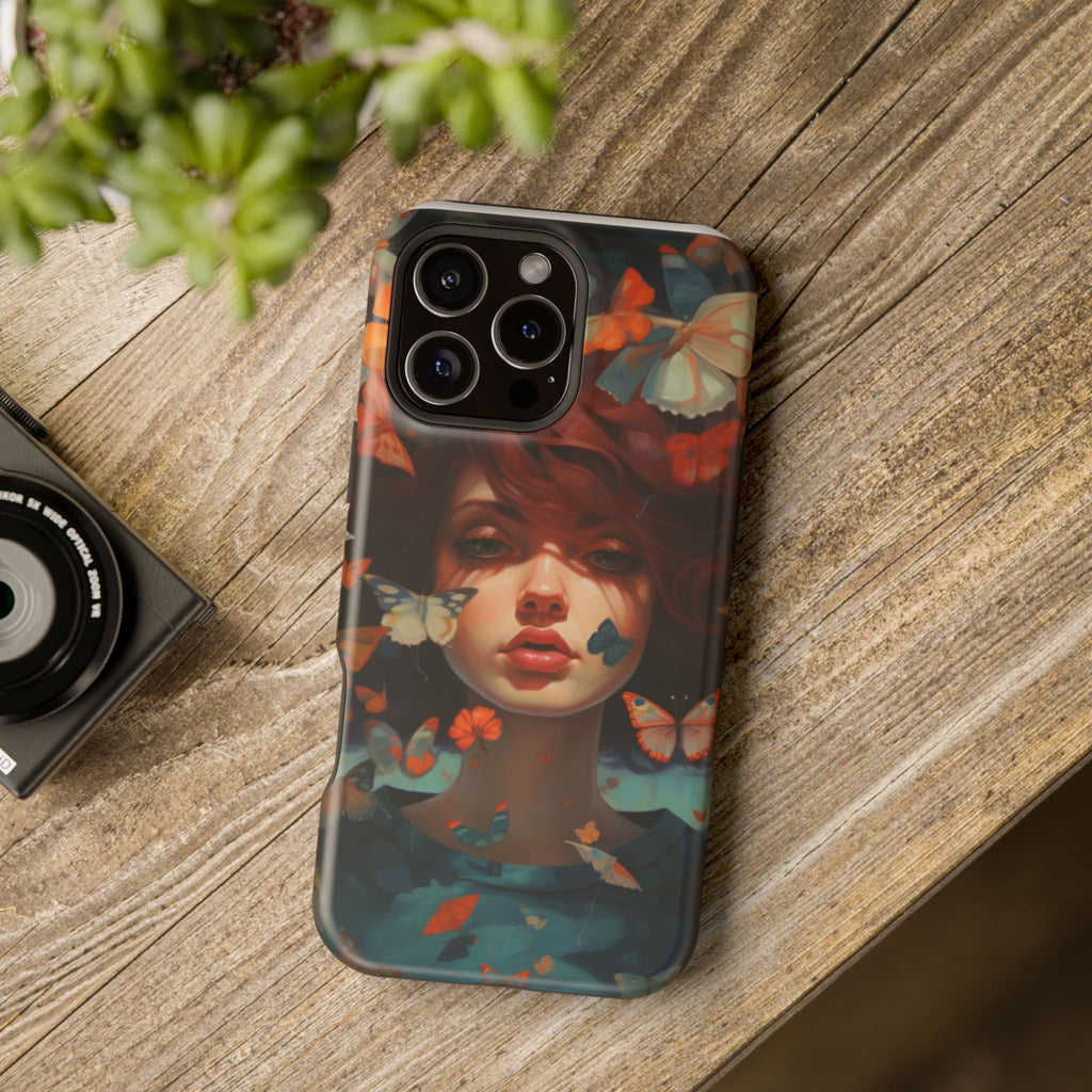 Artistic Butterfly Portrait Phone Case for iPhone & Android — Magnetic Impact-Resistant