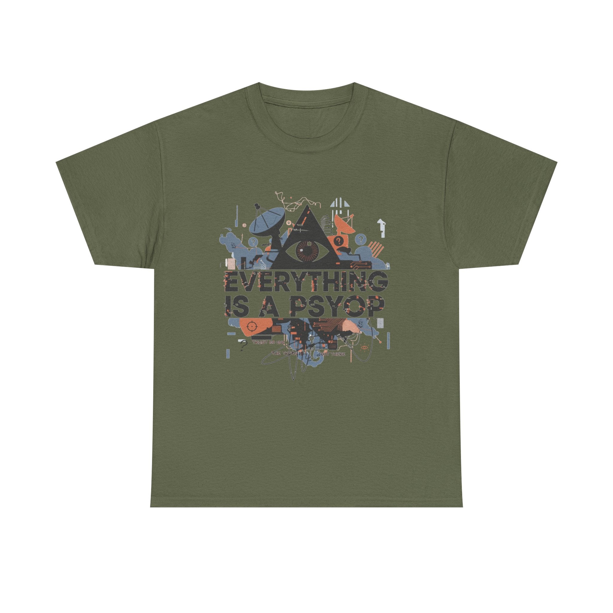 Everything Is a Psyop T-Shirt | Conspiracy Eye Graphic Tee, Abstract Collage