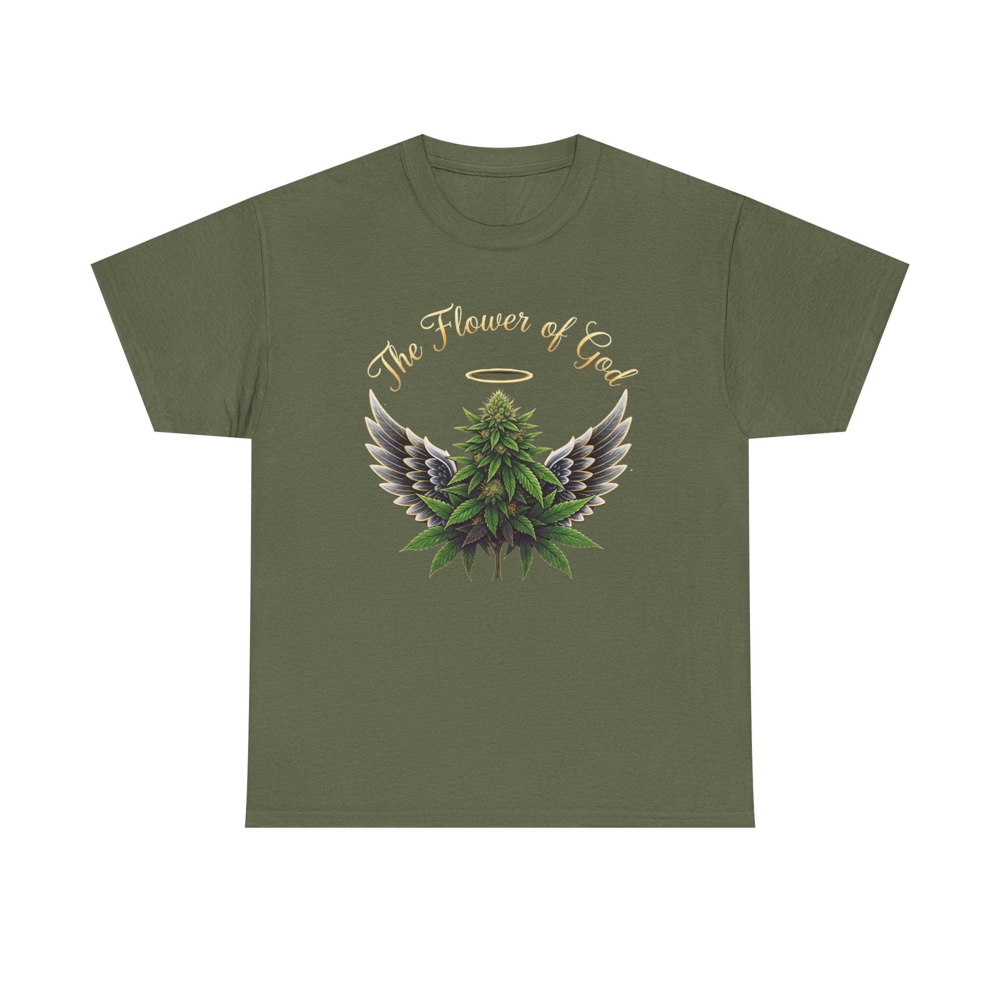 The Flower of God Angel Wings Cannabis Tee — 420 Stoner Graphic T-Shirt