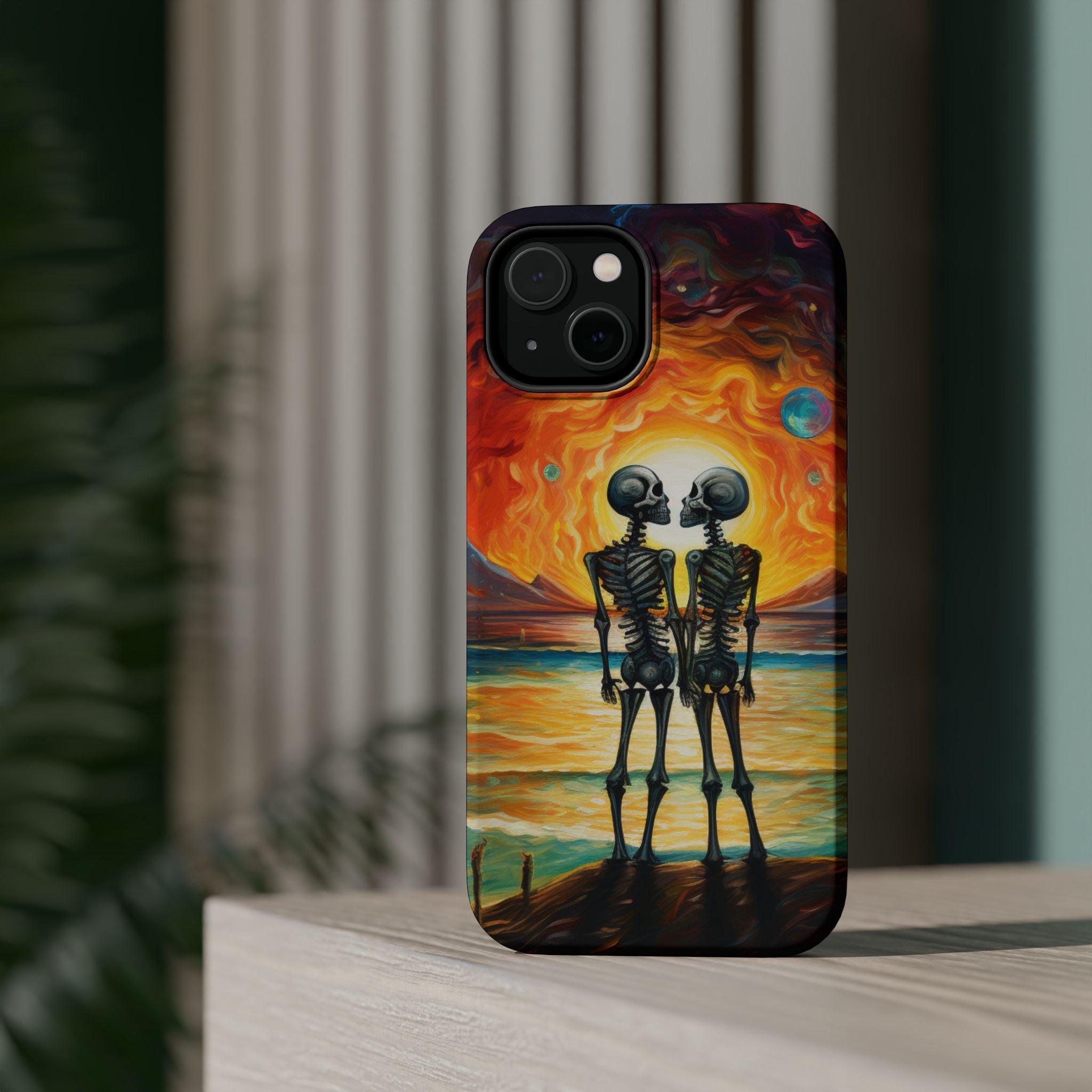 Skeleton Couple Sunset Phone Case | Magnetic Impact-Resistant Case