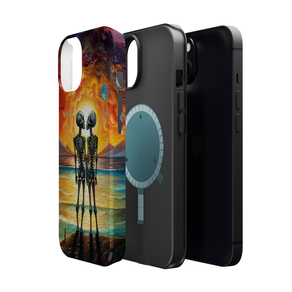 Skeleton Couple Sunset Phone Case | Magnetic Impact-Resistant Case