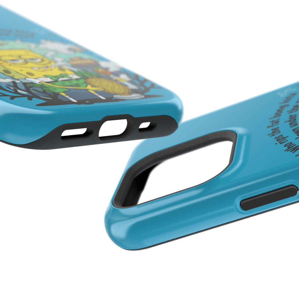 Cartoon Sponge Character with Surfboard & Beach Bong Art- Magnetic Impact-Resistant Phone Case for iPhone & Android