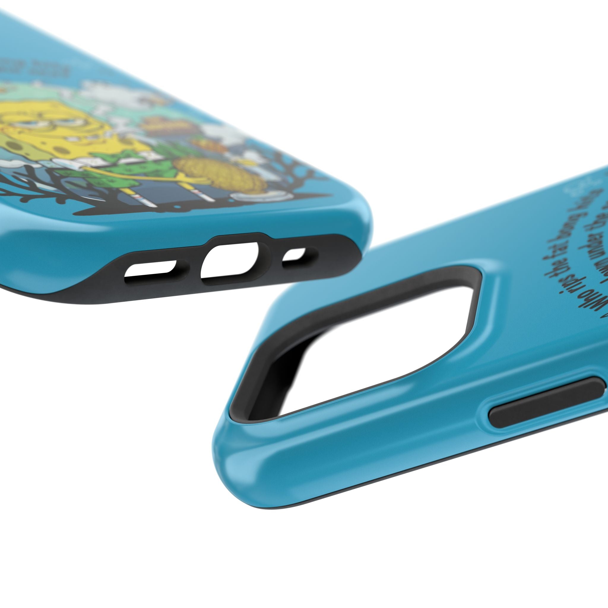 Cartoon Sponge Character with Surfboard & Beach Bong Art- Magnetic Impact-Resistant Phone Case for iPhone & Android