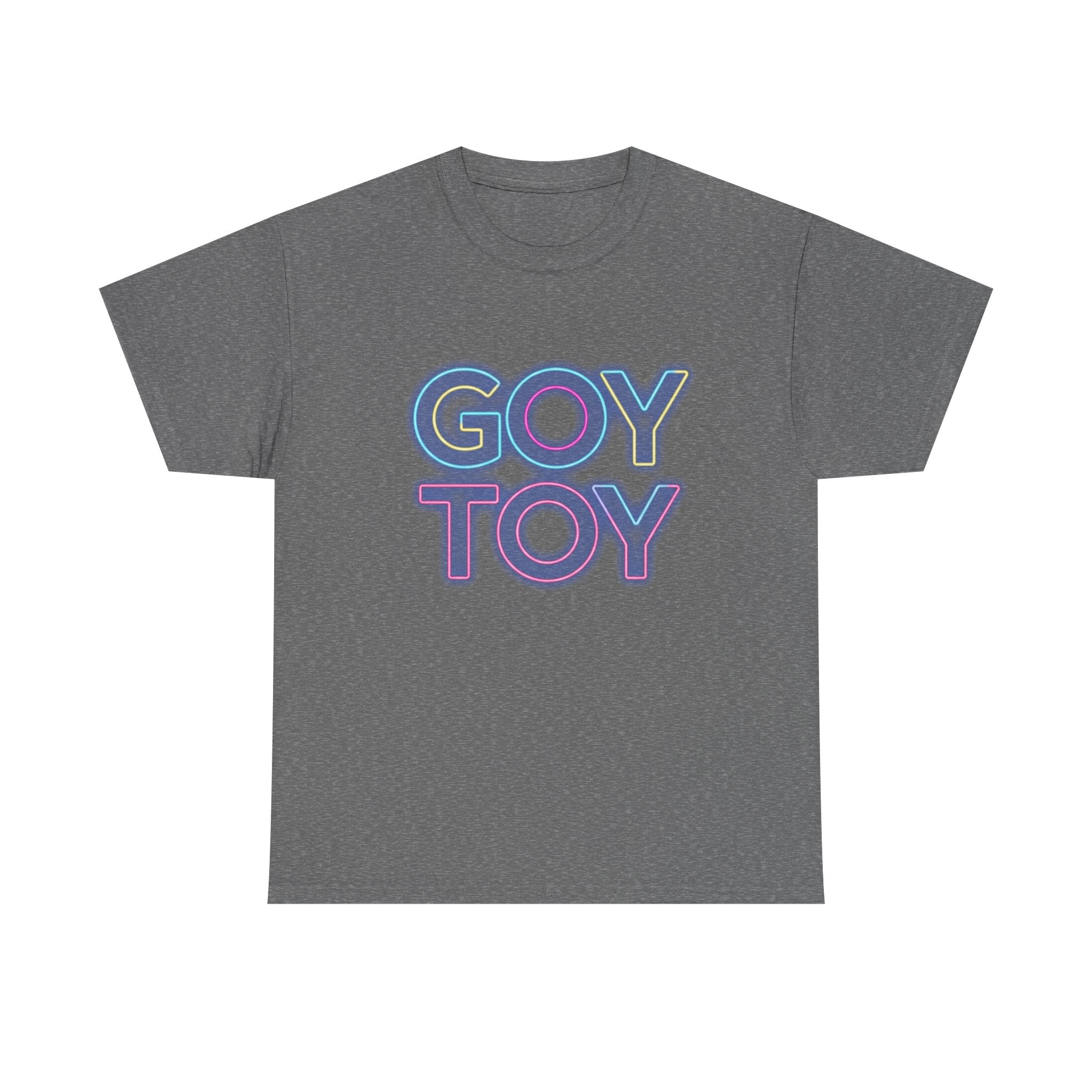 Goy Toy neon text Tee | retro neon typography shirt