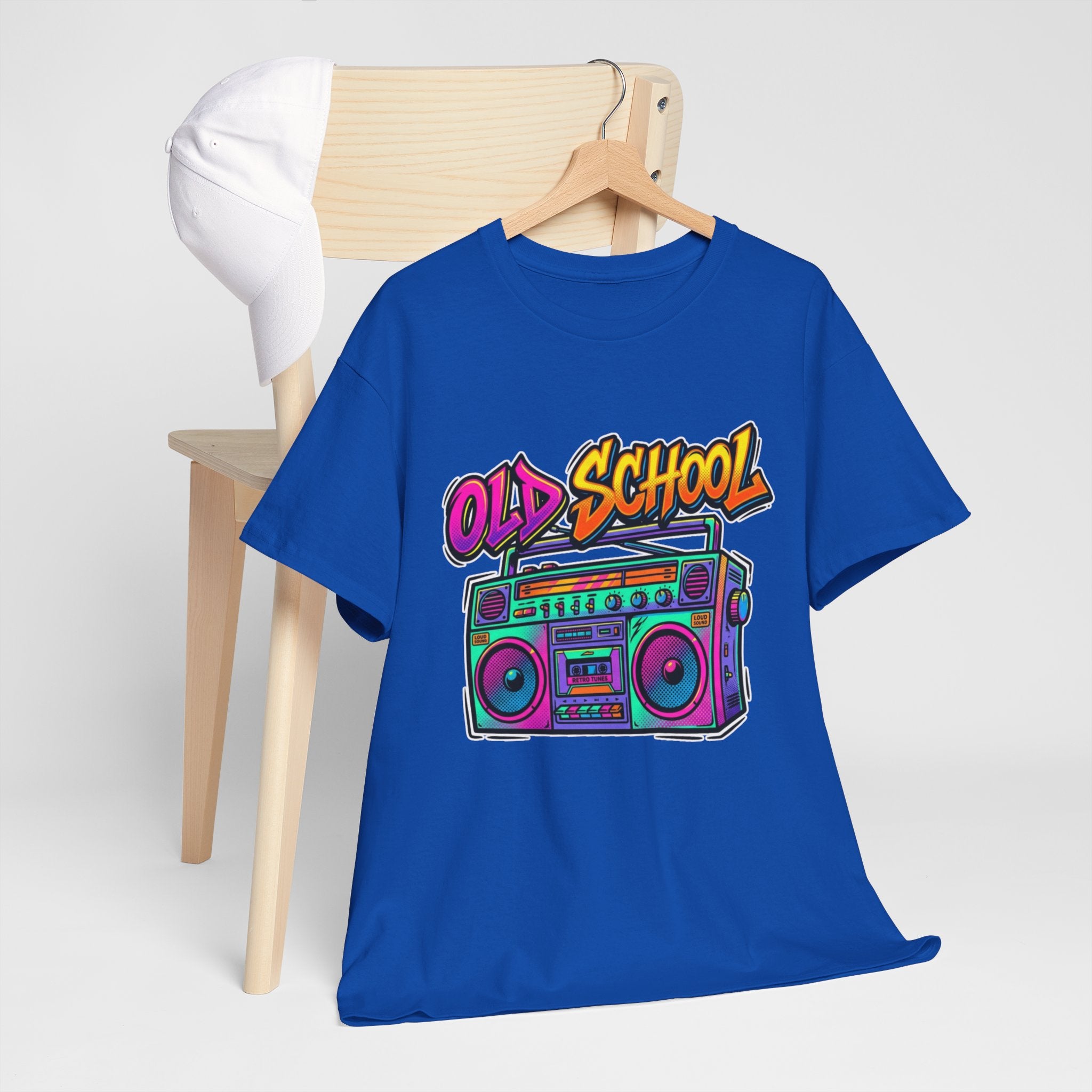 Old School Boombox Tee — Retro 80s Vintage Radio Graphic T-Shirt