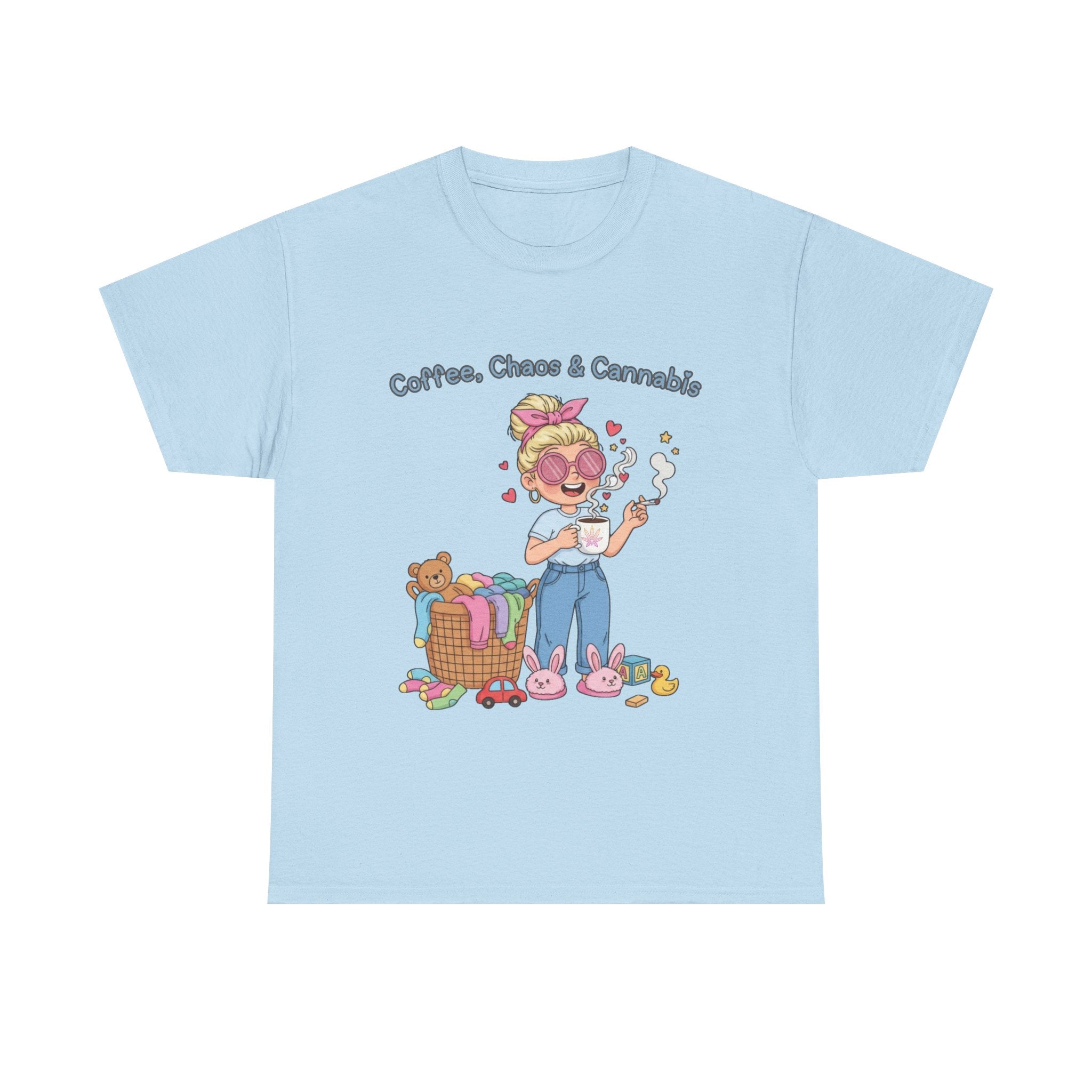 Coffee, Chaos & Herb Unisex Tee | Funny Stoner Mom Shirt