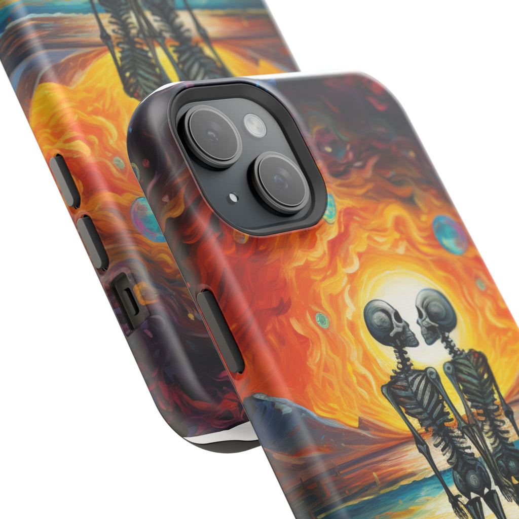 Skeleton Couple Sunset Phone Case | Magnetic Impact-Resistant Case