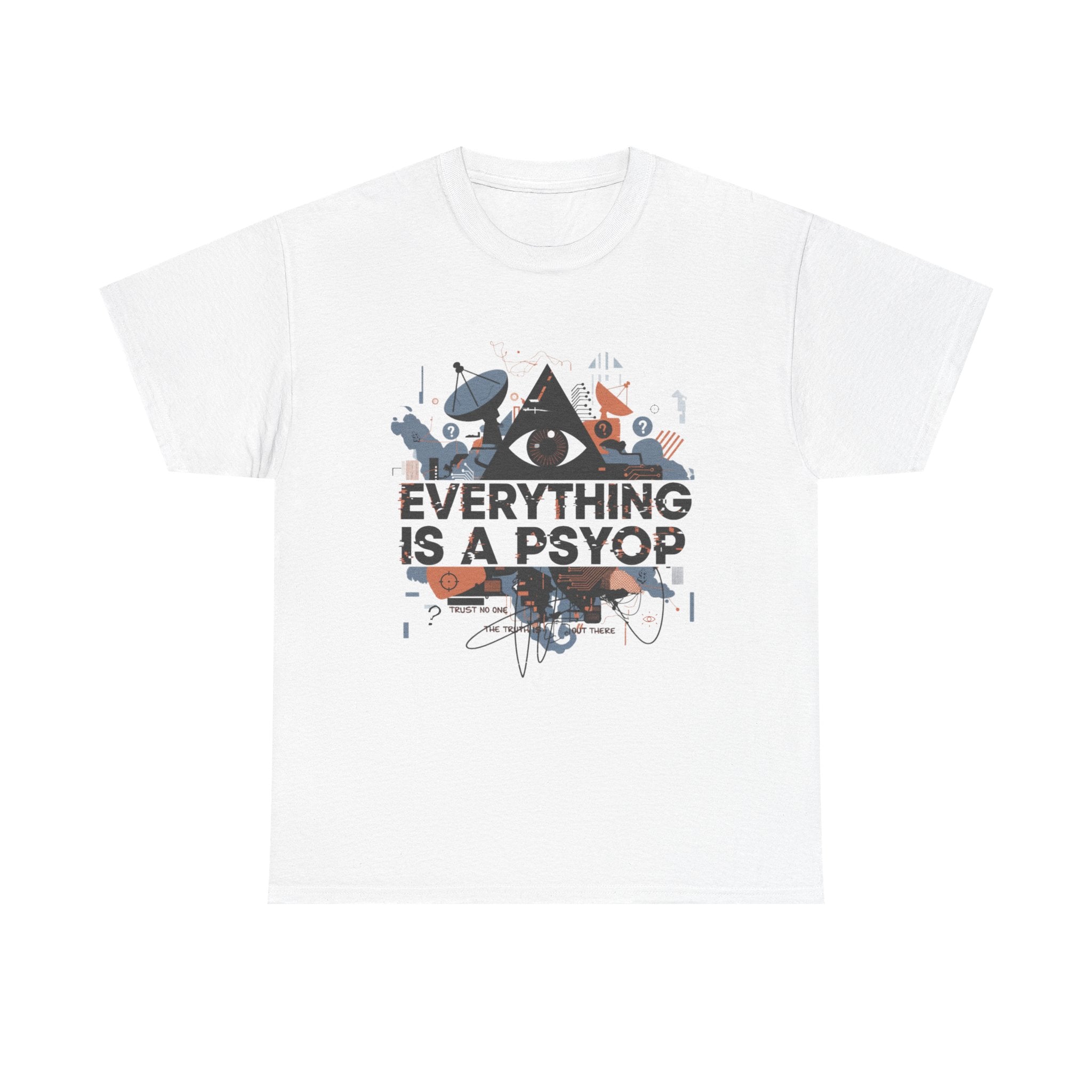 Everything Is a Psyop T-Shirt | Conspiracy Eye Graphic Tee, Abstract Collage