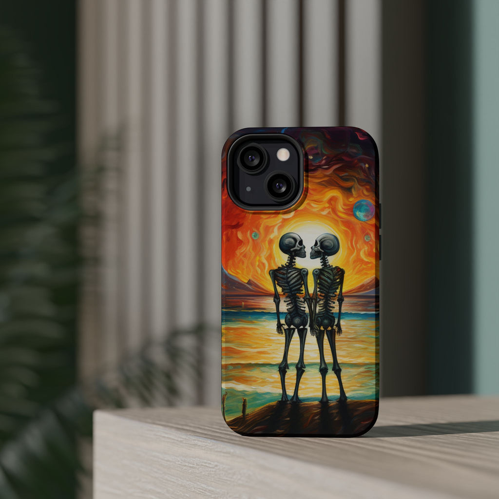Skeleton Couple Sunset Phone Case | Magnetic Impact-Resistant Case