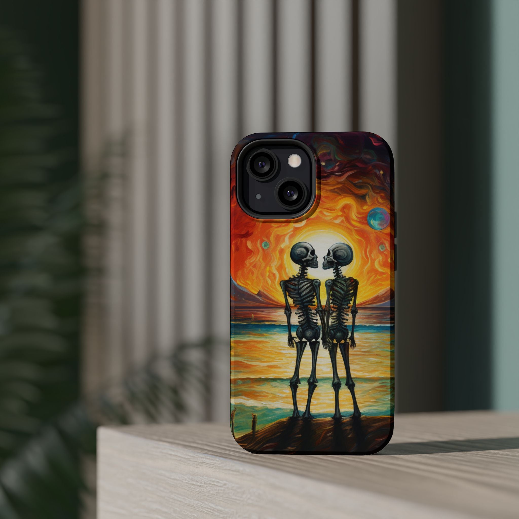 Skeleton Couple Sunset Phone Case | Magnetic Impact-Resistant Case
