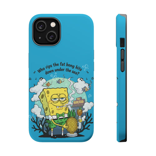 Cartoon Sponge Character with Surfboard & Beach Bong Art- Magnetic Impact-Resistant Phone Case for iPhone & Android