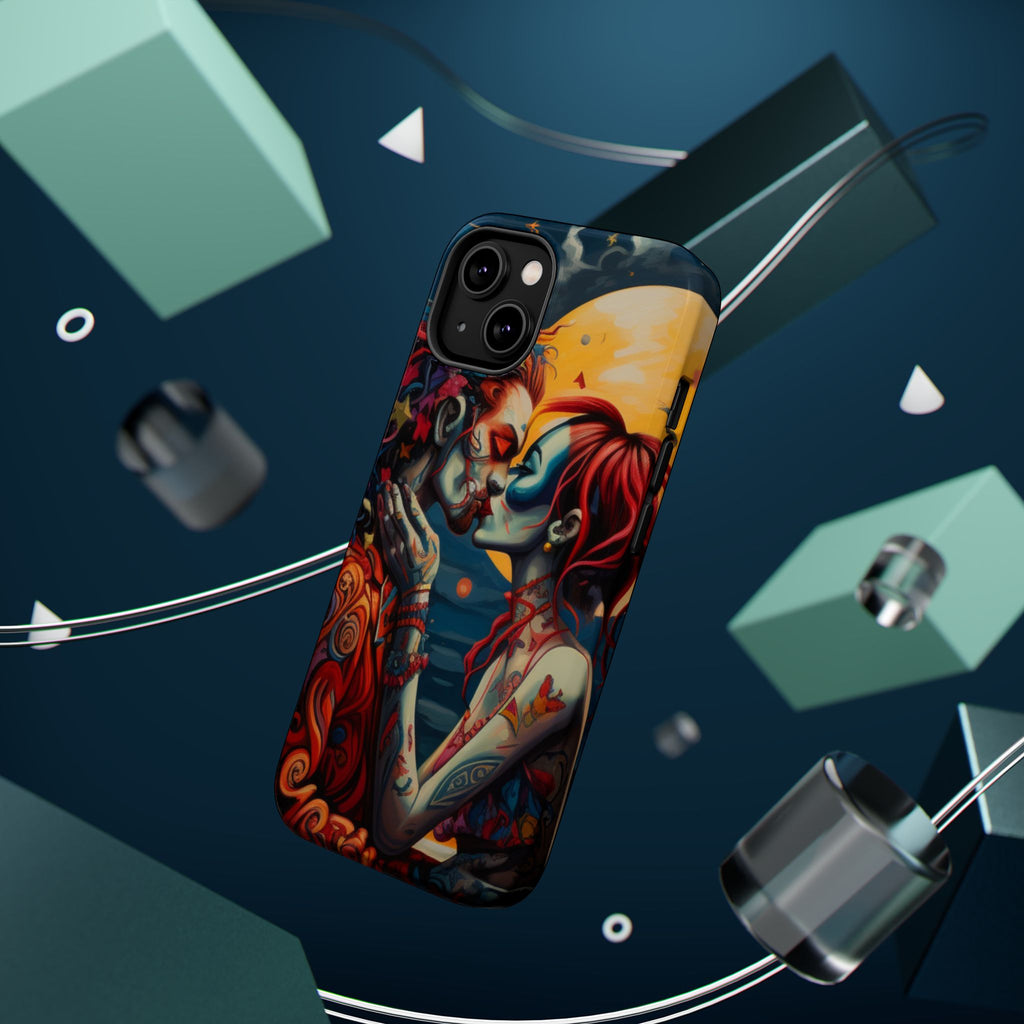 Day of the Dead Romantic Skull Couple Magnetic Impact-Resistant Phone Case for iPhone and Android