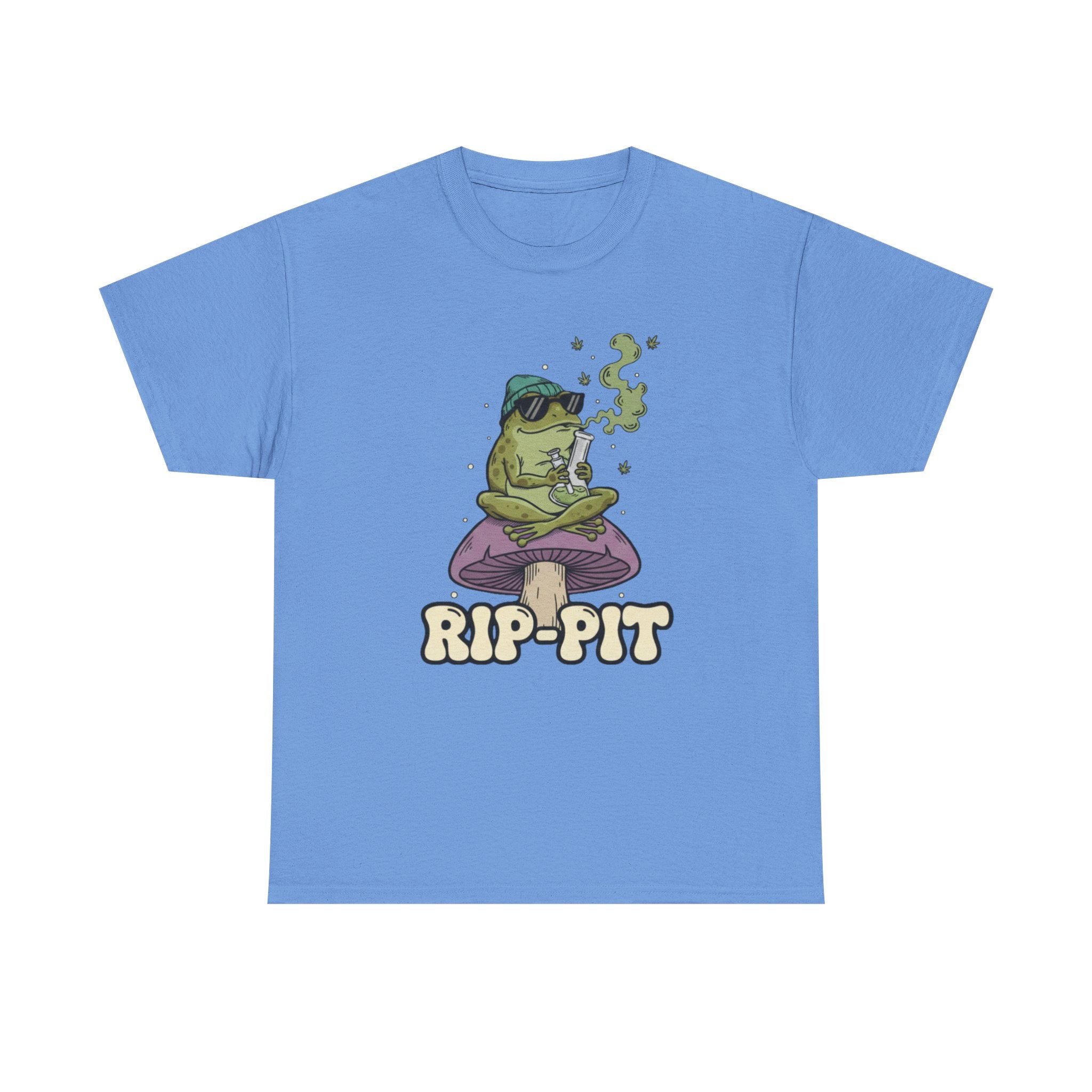 RIP-PIT Frog Smoking Pipe Tee | Chill Cartoon Graphic T-Shirt