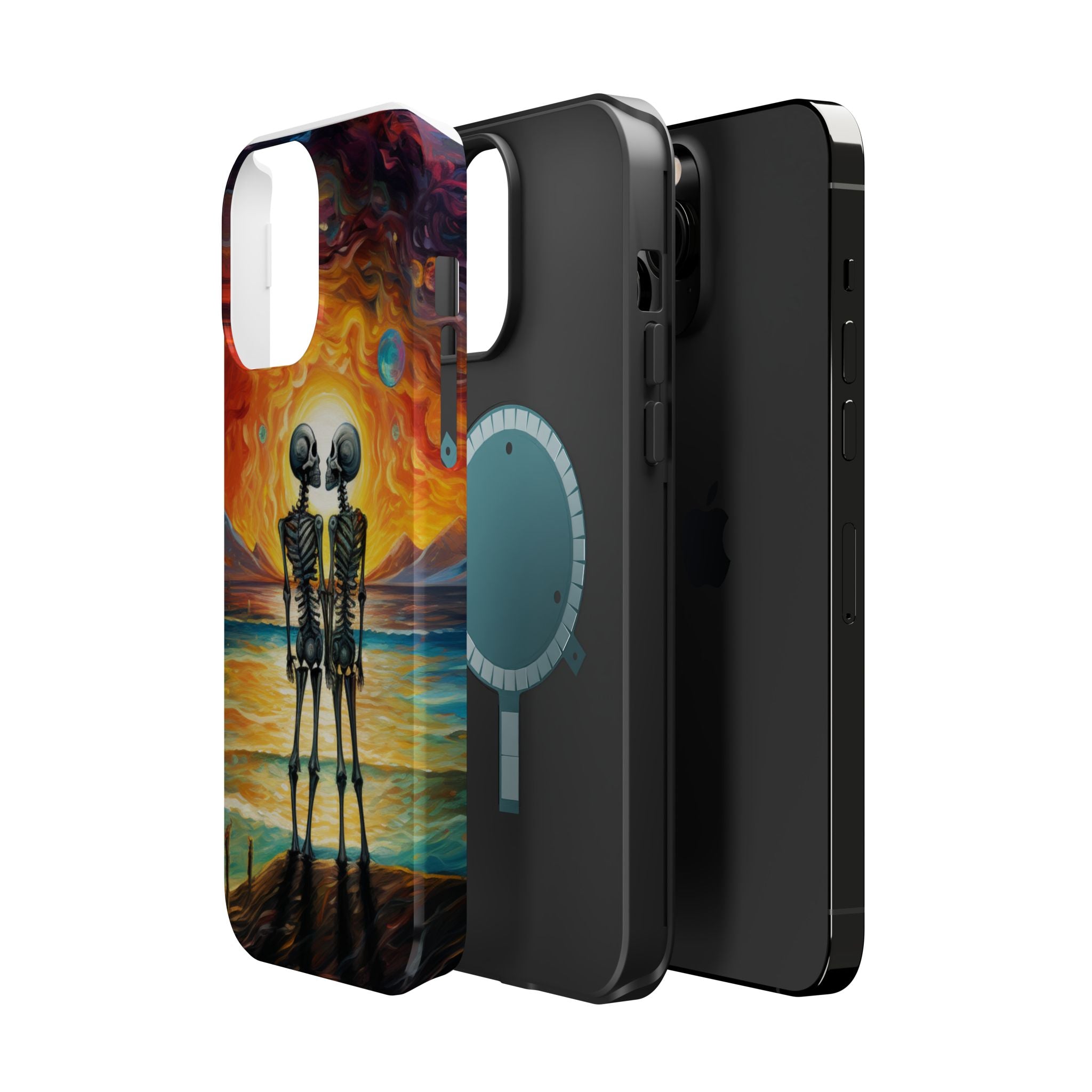 Skeleton Couple Sunset Phone Case | Magnetic Impact-Resistant Case