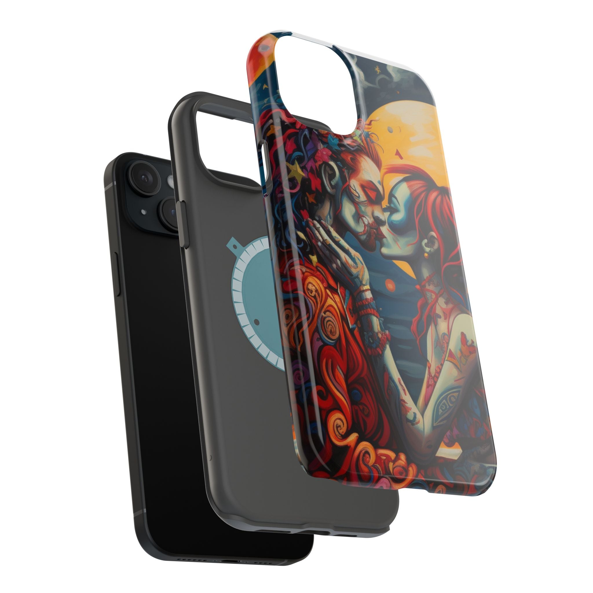Day of the Dead Romantic Skull Couple Magnetic Impact-Resistant Phone Case for iPhone and Android