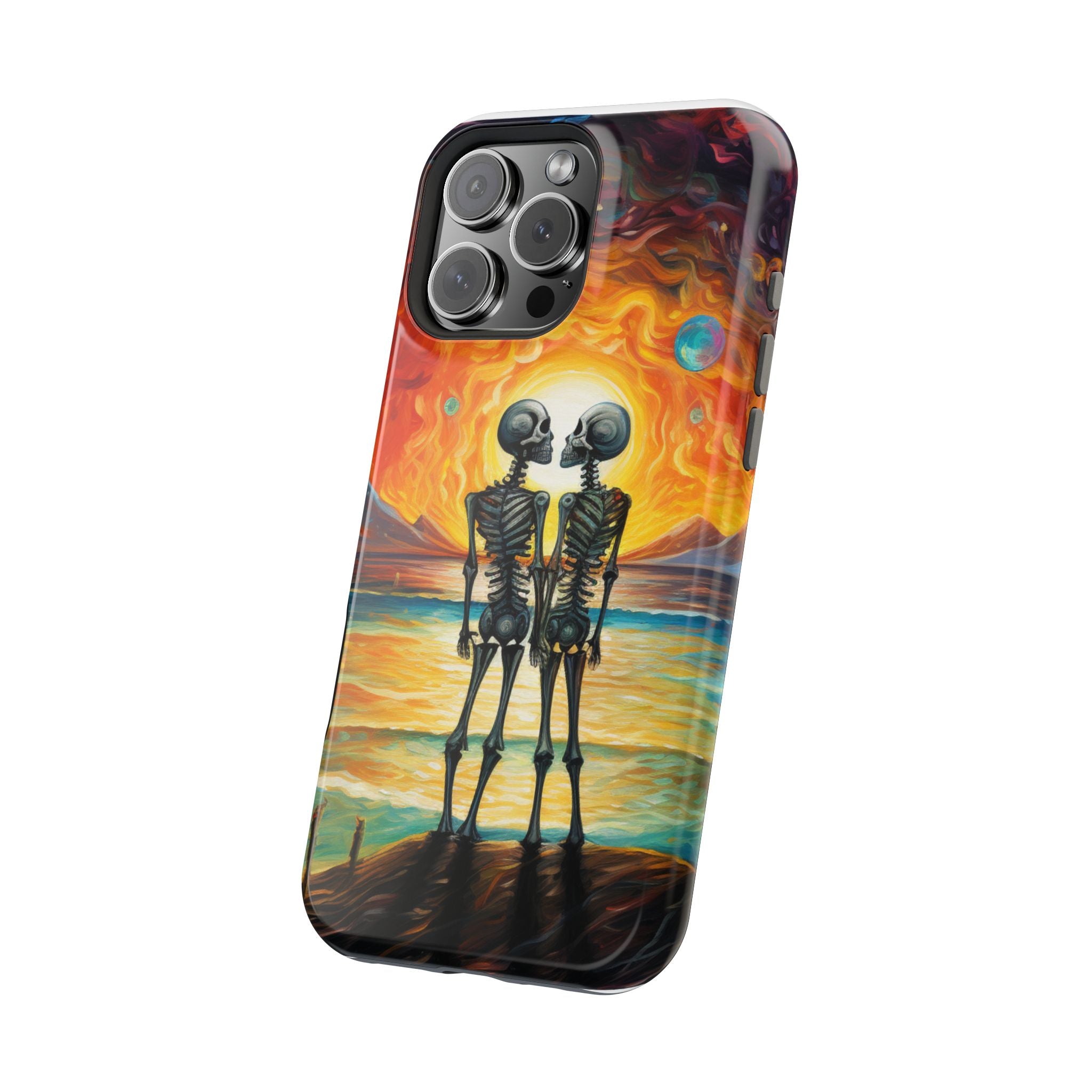 Skeleton Couple Sunset Phone Case | Magnetic Impact-Resistant Case