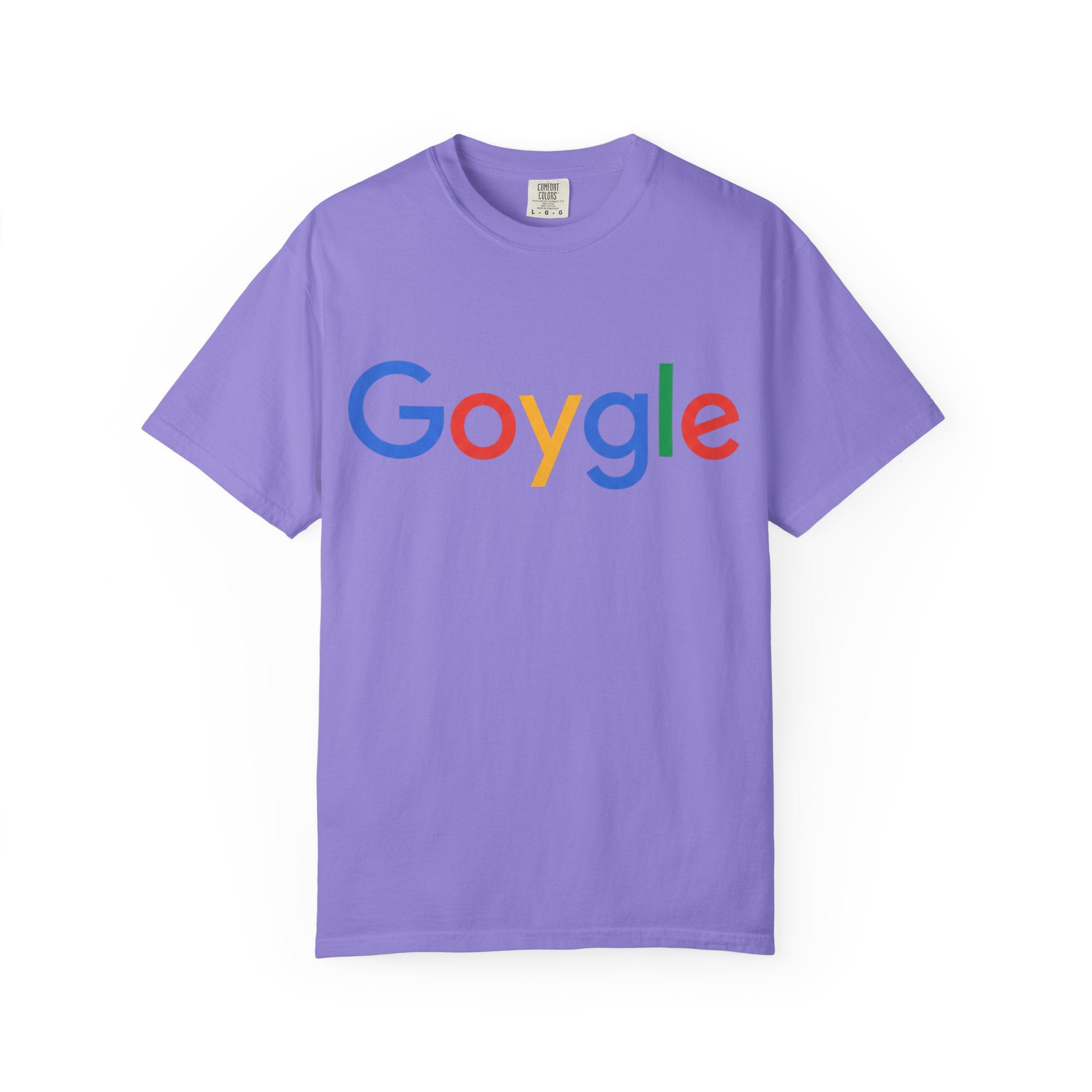 Goygle logo parody T-shirt | Logo parody tee, yellow graphic shirt