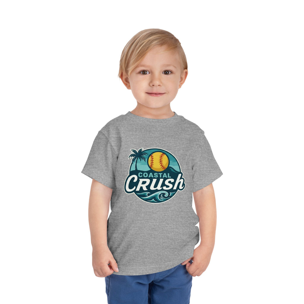 Toddler- Coastal Crush Baseball Logo Toddler Tee | Beach Palm Wave Name Number