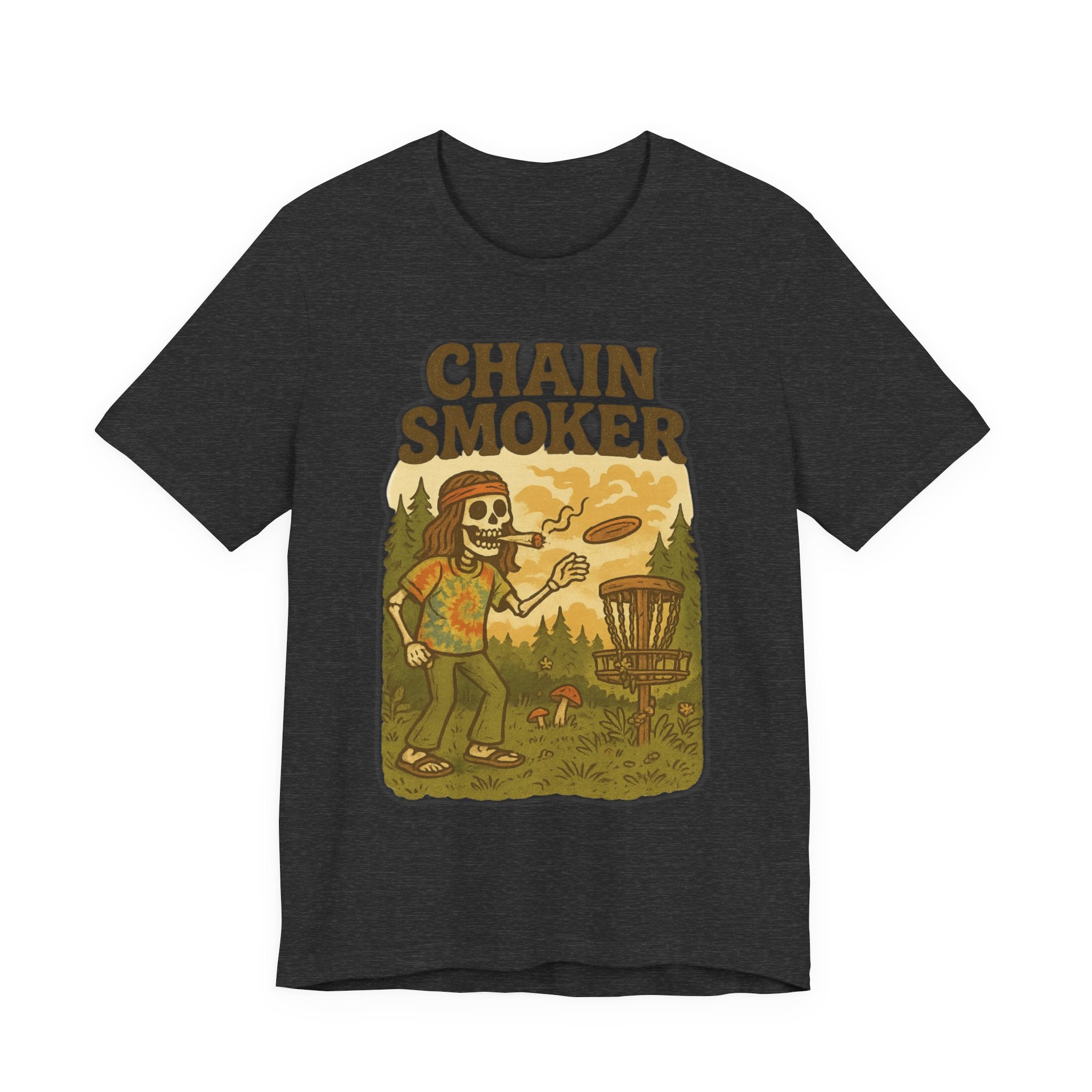 Chain Smoker Graphic Tee, Funny Tee, Short Sleeve Shirt, Outdoor stoner Apparel, Gift for Smokers, Summer Vibes, Disc golf, Frolph 420 weed