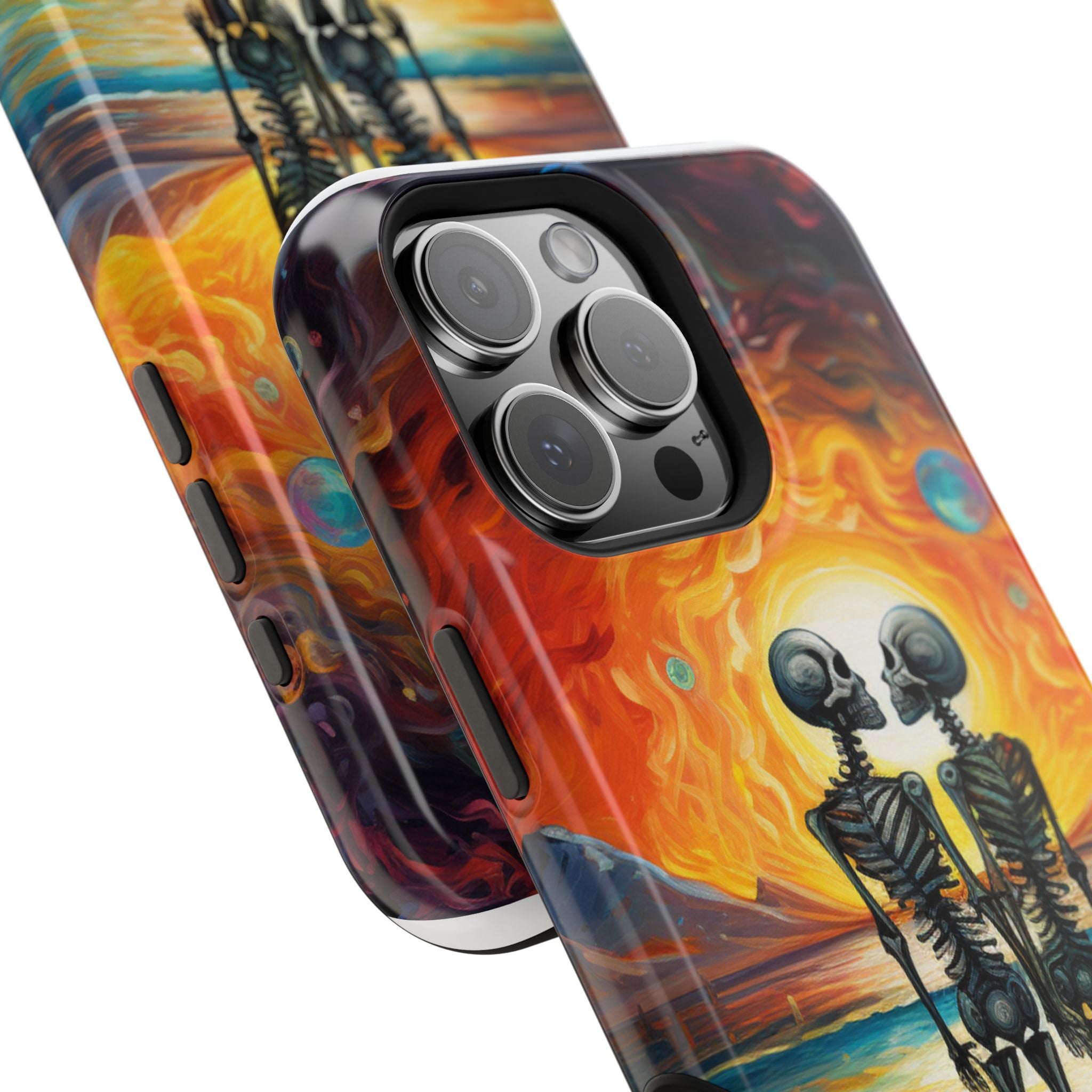 Skeleton Couple Sunset Phone Case | Magnetic Impact-Resistant Case