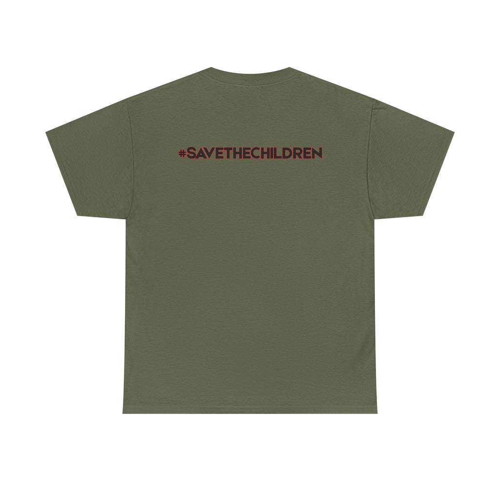 Protest Pizza Box Conspiracy Save the Children T-Shirt | Vintage Riot Art