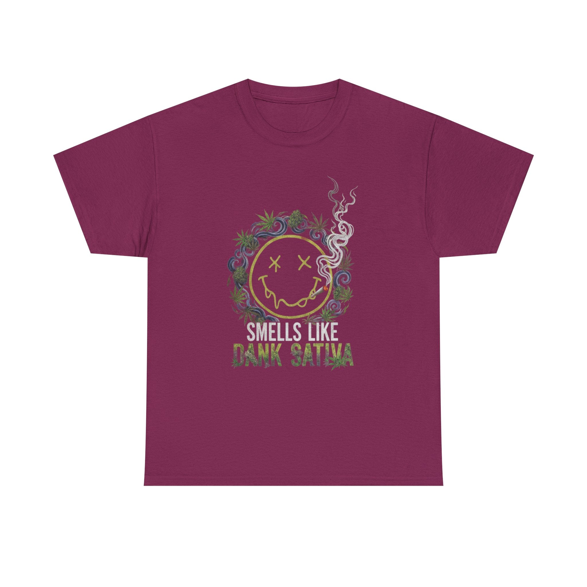 Retro Grunge Smiley 420 Tee | Stoner Humor T-Shirt