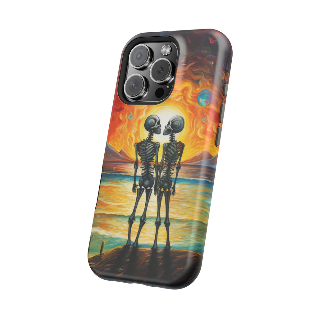 Skeleton Couple Sunset Phone Case | Magnetic Impact-Resistant Case