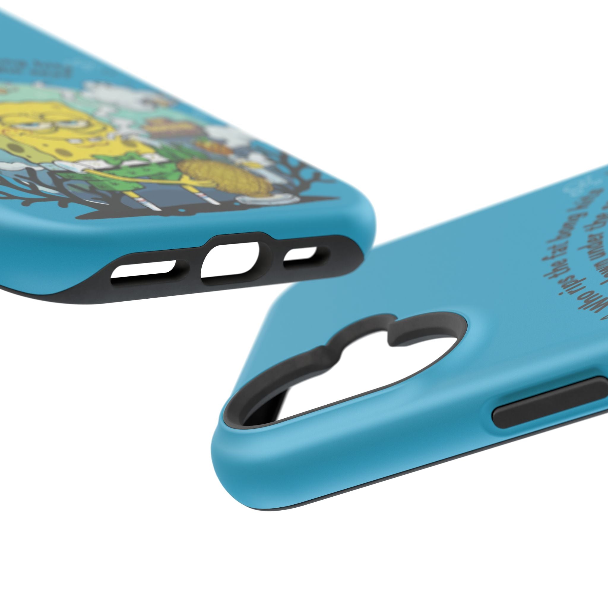 Cartoon Sponge Character with Surfboard & Beach Bong Art- Magnetic Impact-Resistant Phone Case for iPhone & Android