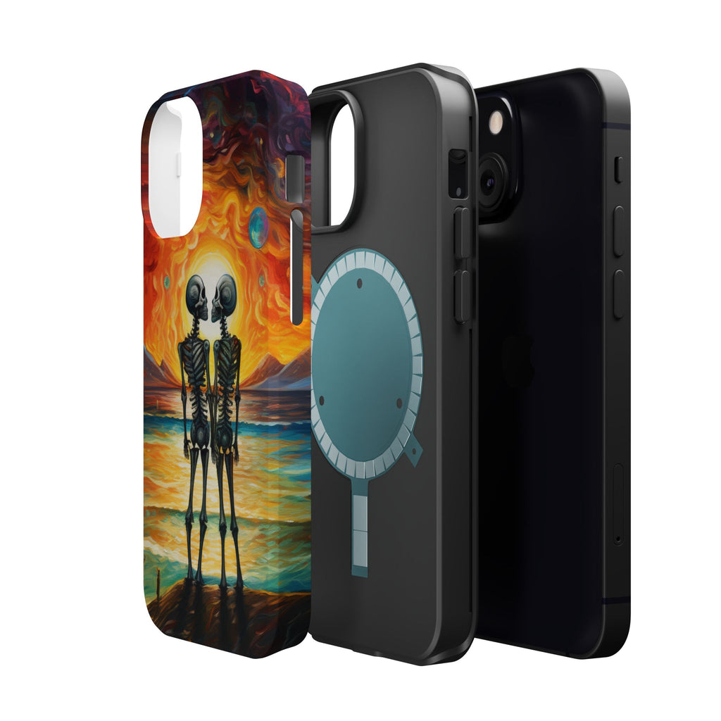 Skeleton Couple Sunset Phone Case | Magnetic Impact-Resistant Case