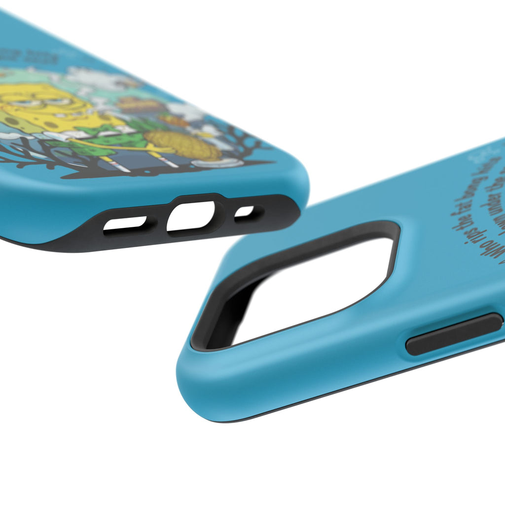 Cartoon Sponge Character with Surfboard & Beach Bong Art- Magnetic Impact-Resistant Phone Case for iPhone & Android