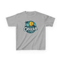 Youth- Coastal Crush softball logo Kids Tee | beach palm wave name number