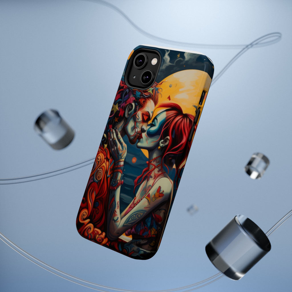 Day of the Dead Romantic Skull Couple Magnetic Impact-Resistant Phone Case for iPhone and Android