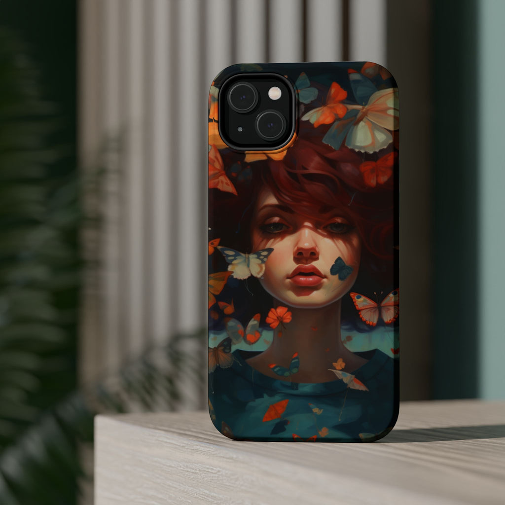 Artistic Butterfly Portrait Phone Case for iPhone & Android — Magnetic Impact-Resistant