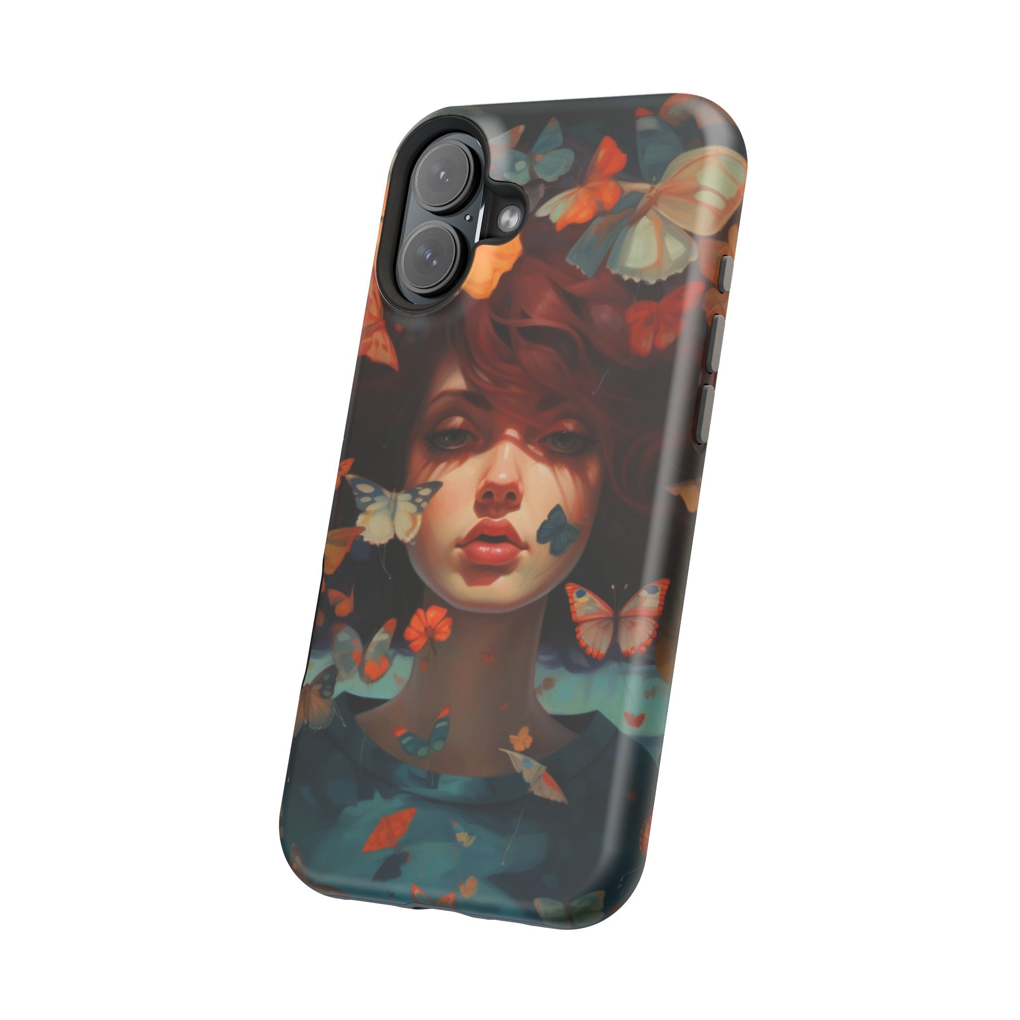 Artistic Butterfly Portrait Phone Case for iPhone & Android — Magnetic Impact-Resistant