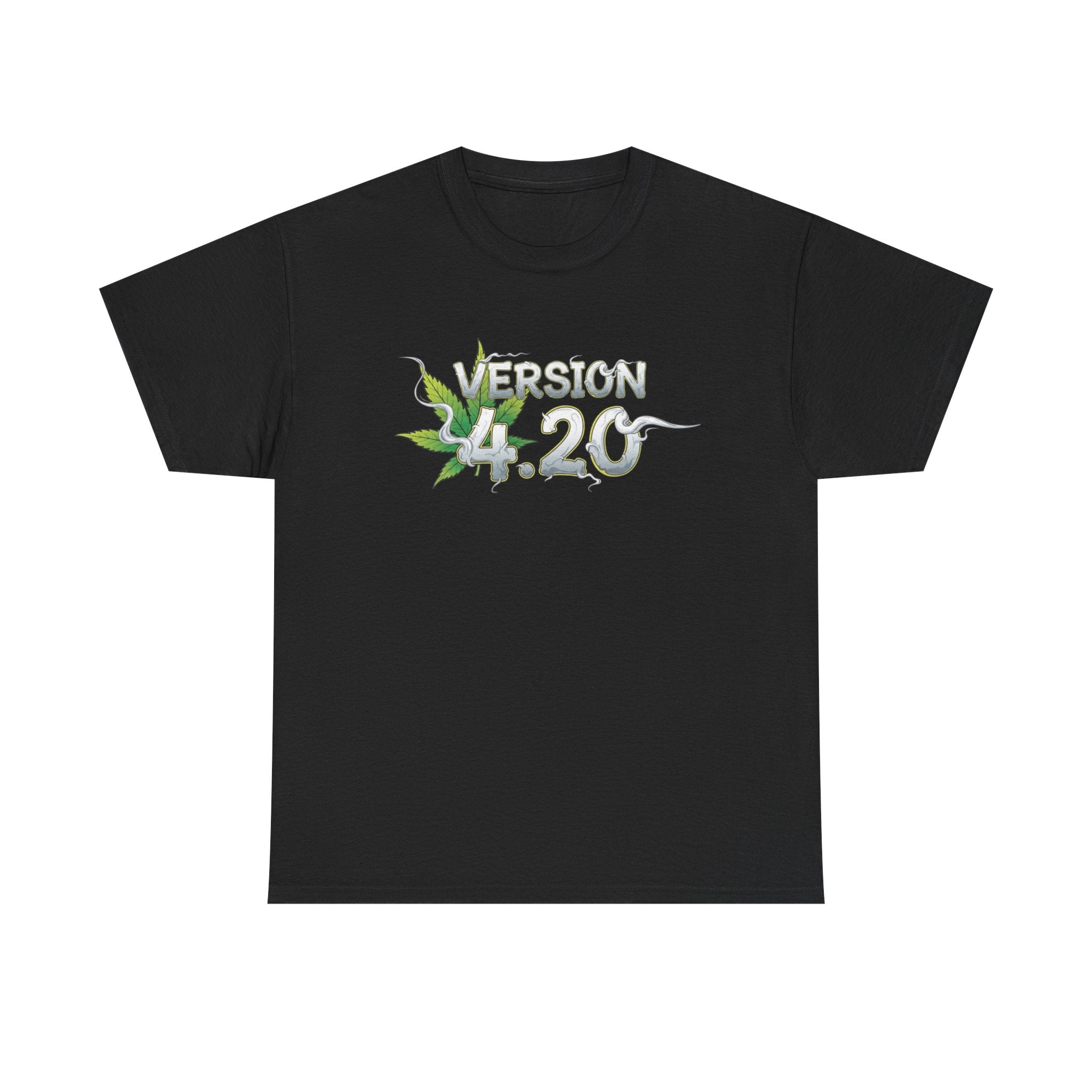 Version 4.20- Leaf Smoke Design T-Shirt | Stoner Humor Tee
